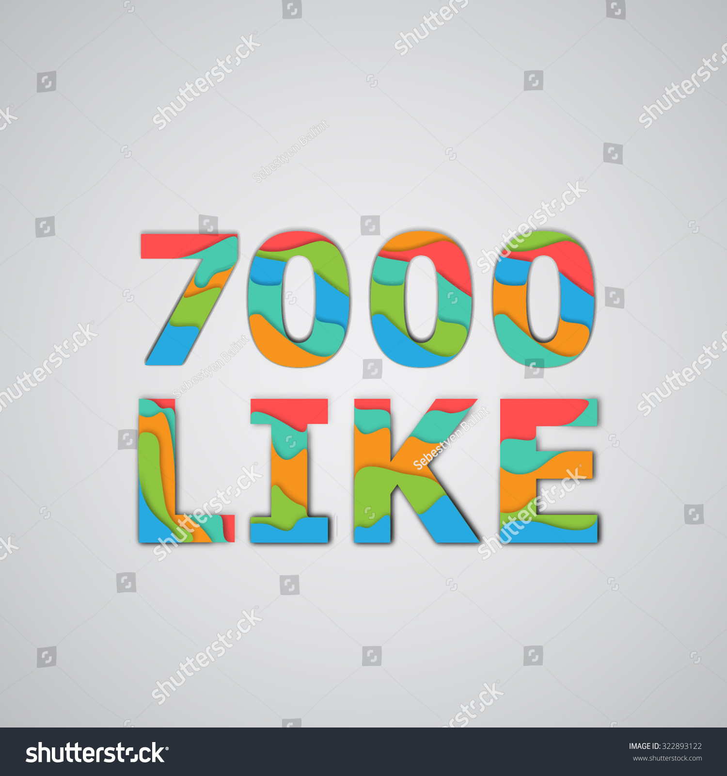 Download Layered Colorful Number, Vector - 322893122 : Shutterstock