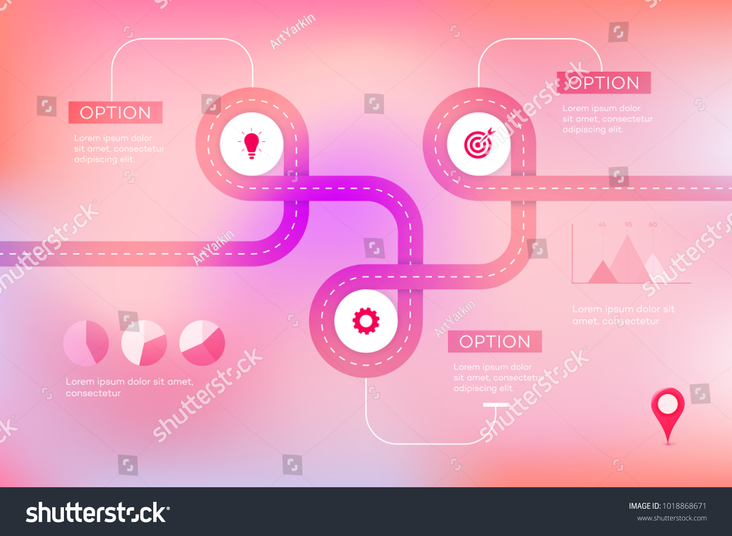 Layered Infographic Timeline Vector Roadmap Template 