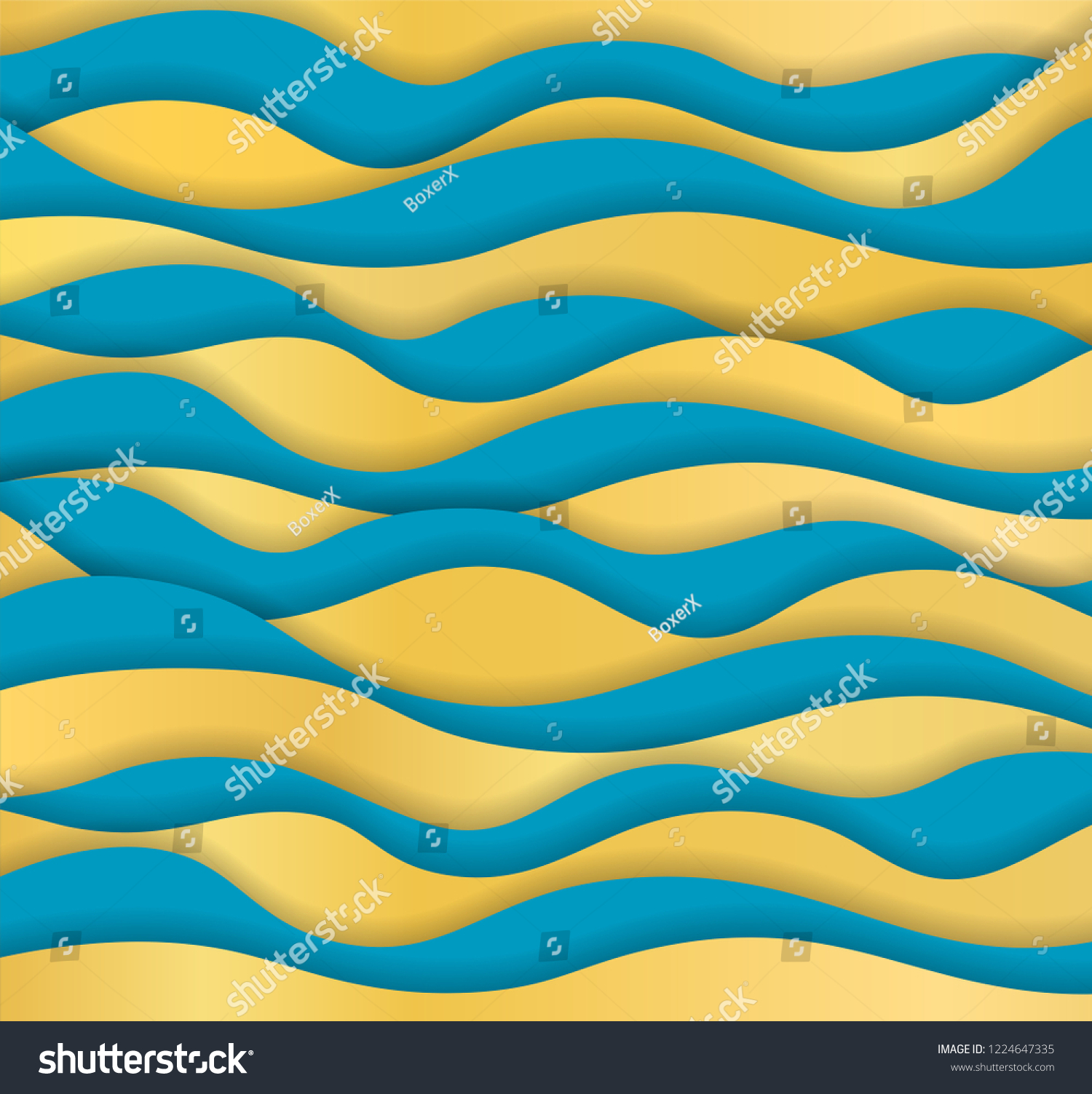 Download Layered Paper Art Waves Background 3d Stock Vector Royalty Free 1224647335