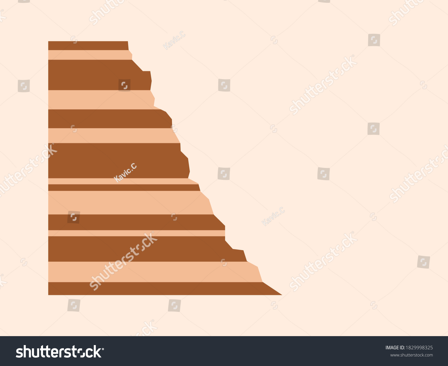 Layered Sedimentary Rock Horizontal Bedding Stock Vector (Royalty Free
