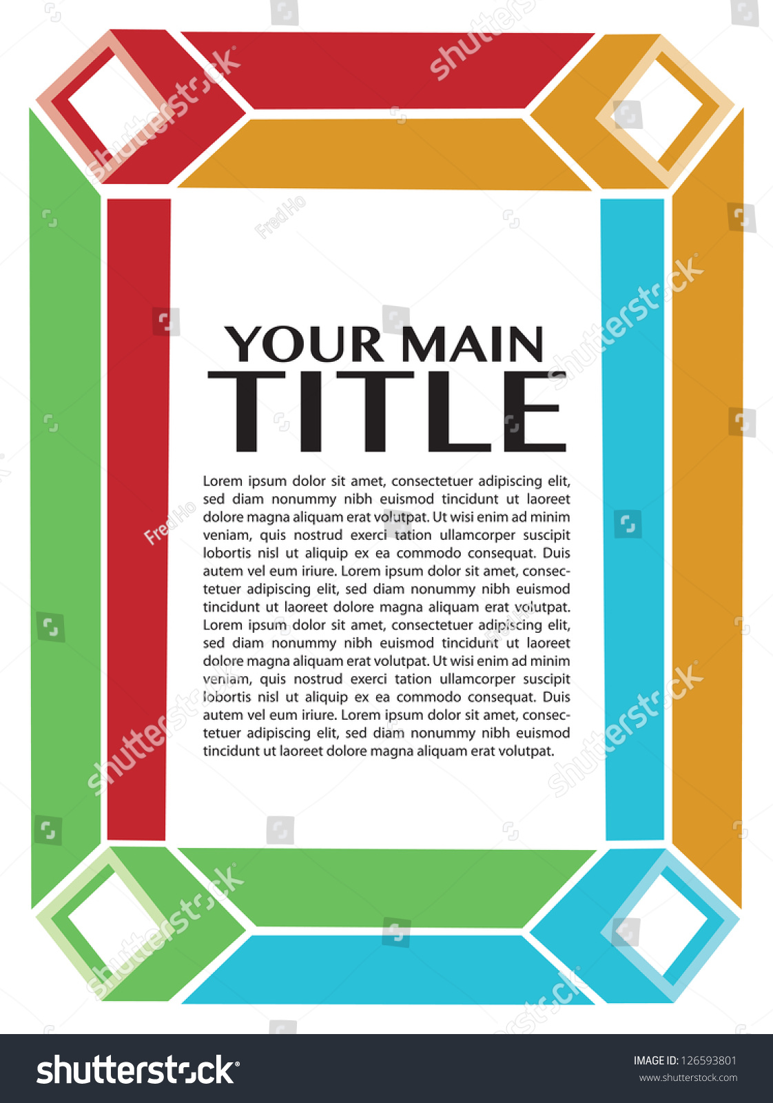 Layout Design Border Different Colors Arrows Stock Vector (Royalty Free ...