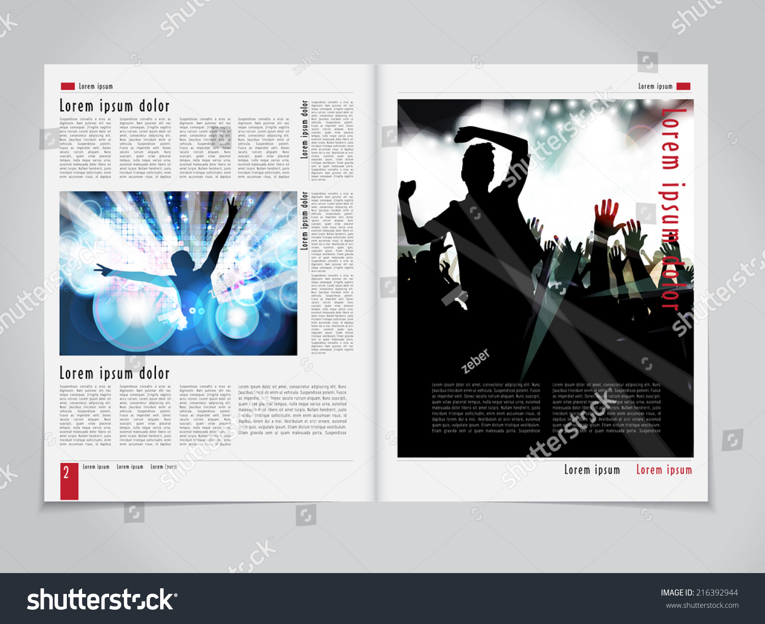 Layout Magazine Vector Stock Vector (Royalty Free) 216392944 | Shutterstock