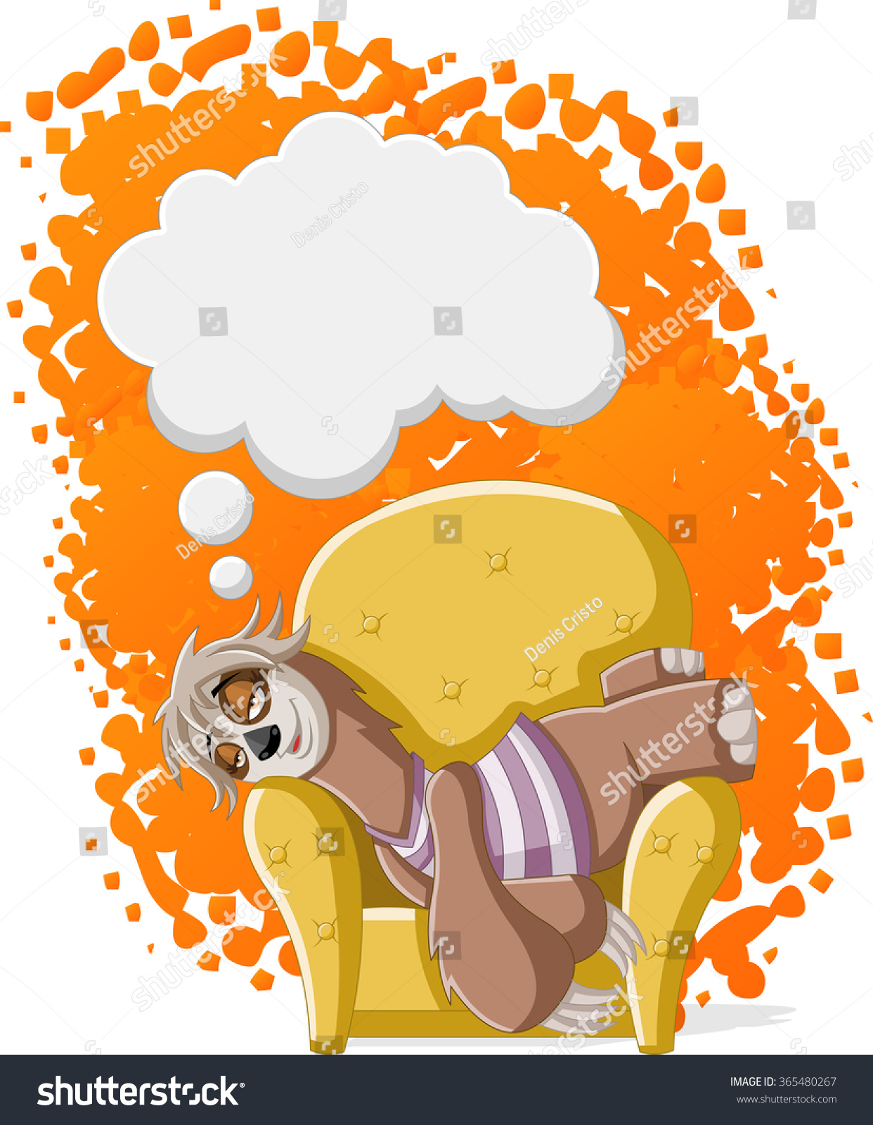 Lazy Female Cartoon Sloths On Sofa Stock Vector 365480267