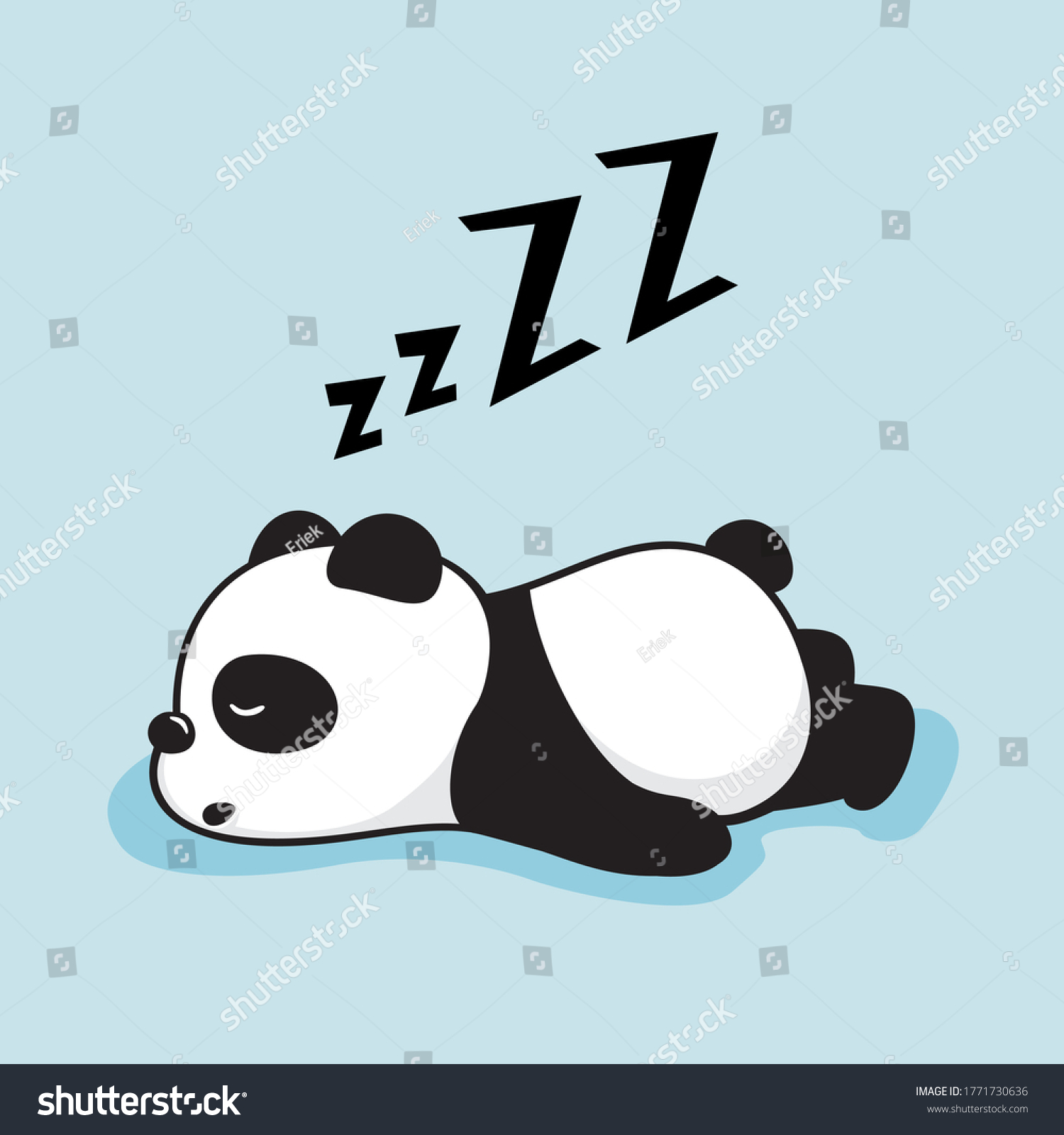 SVG of Lazy Panda Cartoon Cute Sleeping Animals Illustration svg