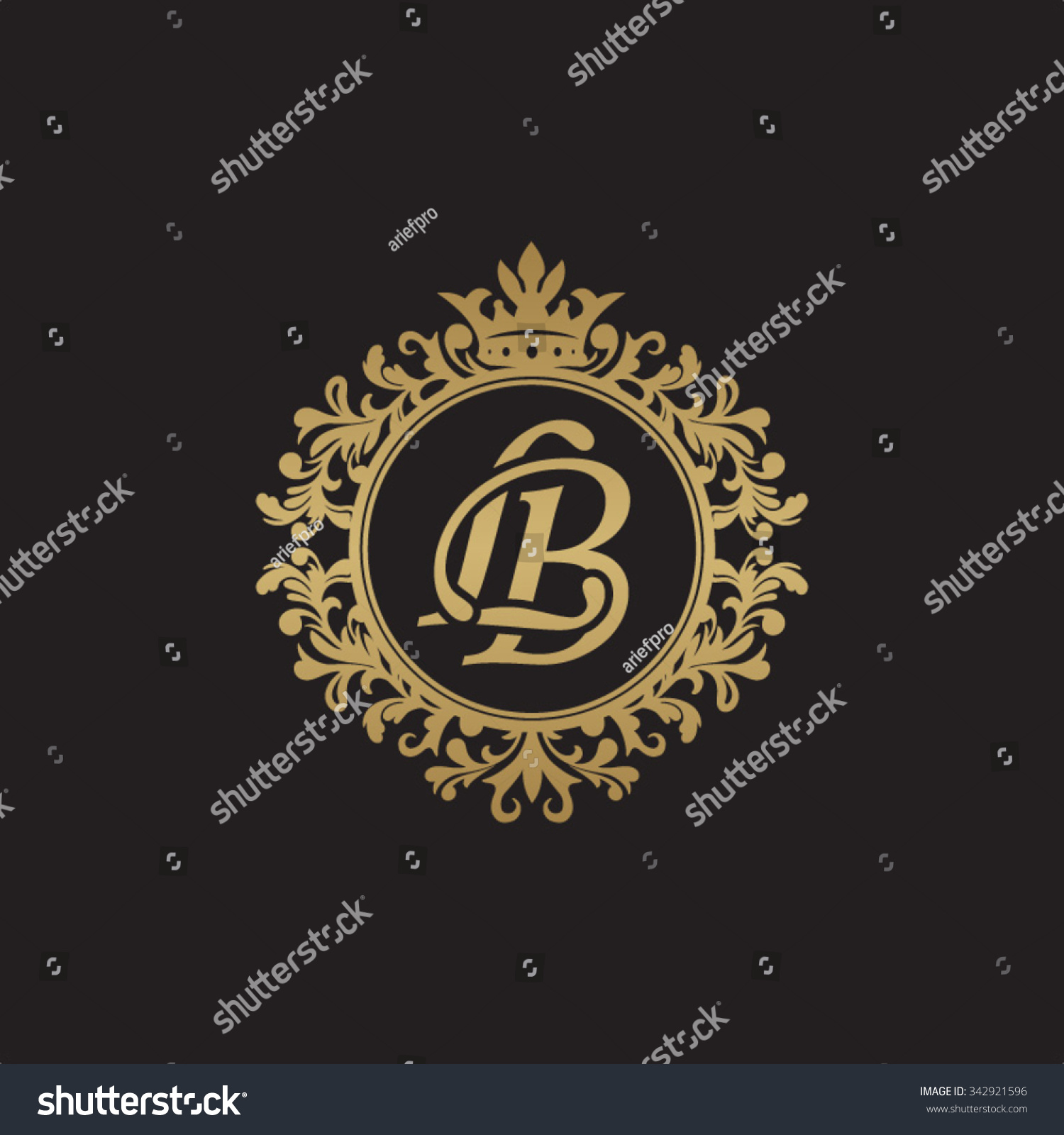 Lb Initial Luxury Ornament Monogram Logo Stock Vector Illustration ...