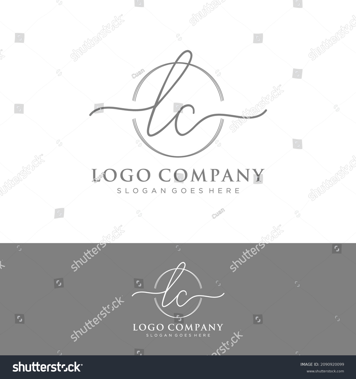 Lc Initial Letters Handwriting Signature Logo Stock Vector (Royalty ...