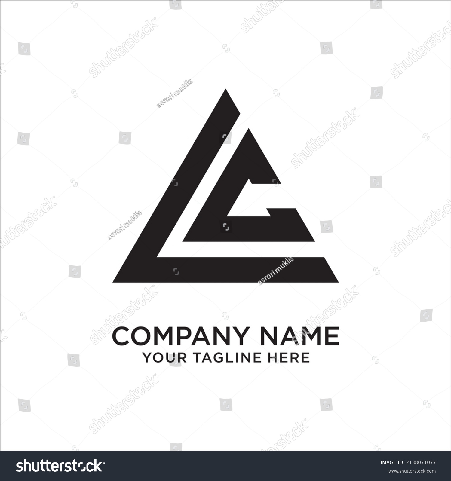 Lc Letter Logo Design Triangle Shape Stock Vector (Royalty Free ...
