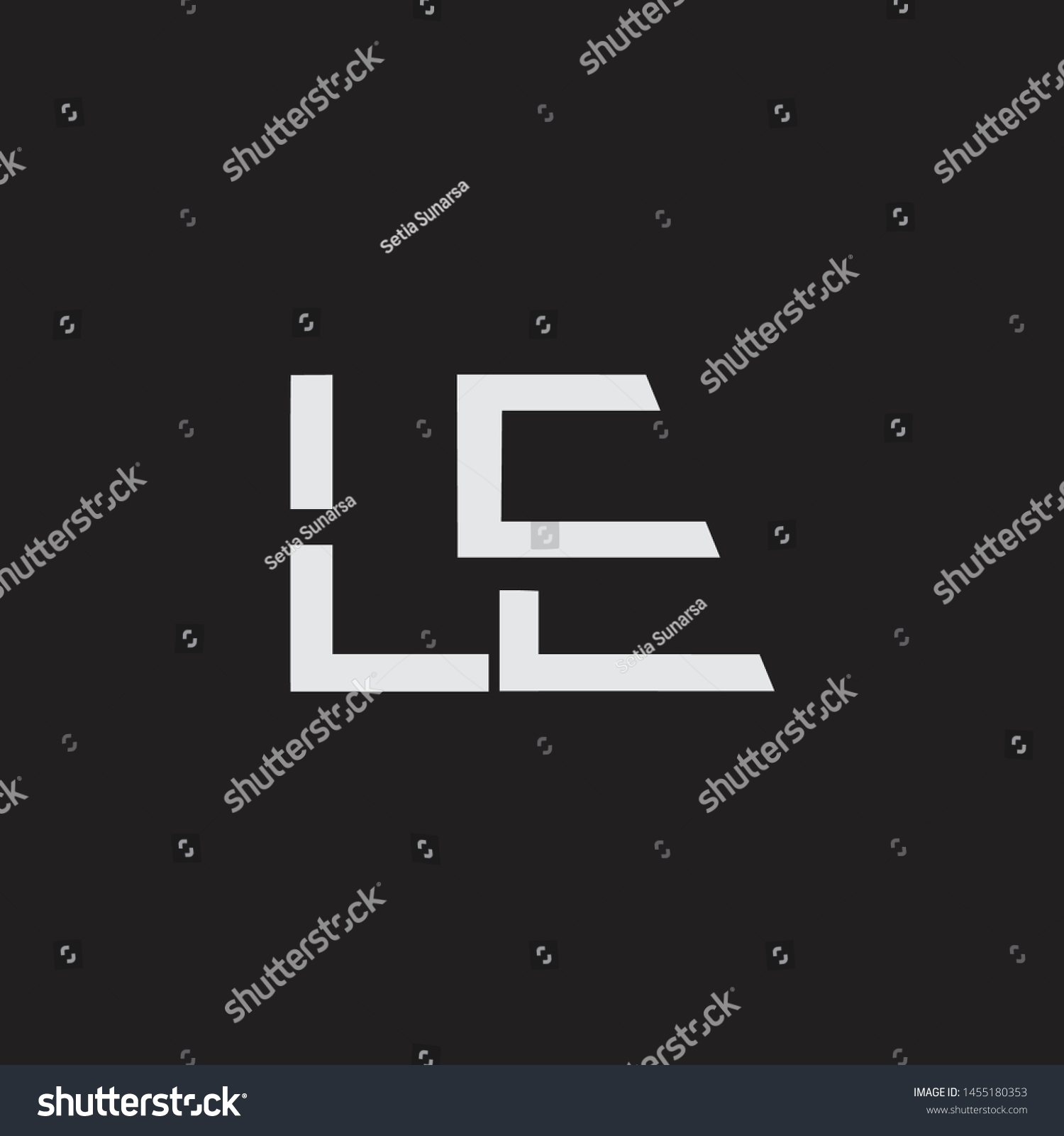 Le Intial Logo Capital Letters Black Stock Vector (Royalty Free ...