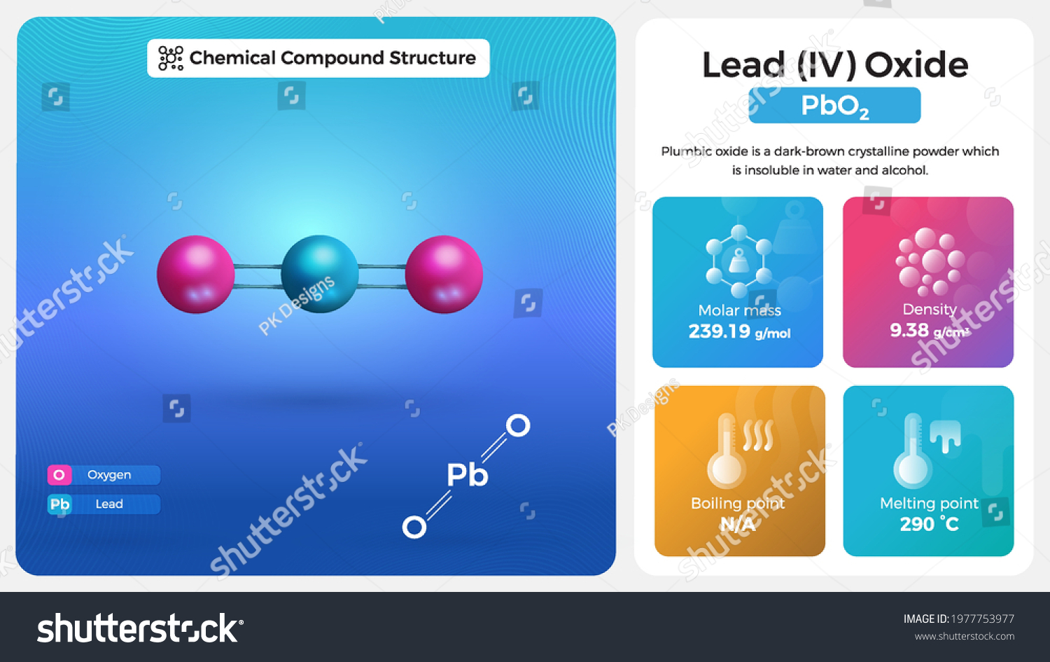 Lead Iv Oxide Properties Chemical Compound Stock Vector Royalty Free