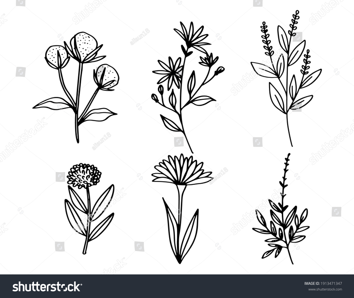 Leaf Flower Floral Ornament Template Stock Vector (Royalty Free ...