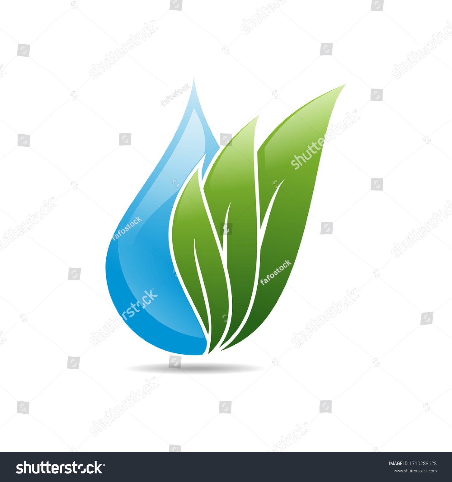 Leaf Water Logo Vector Design Template Stock Vector (Royalty Free ...