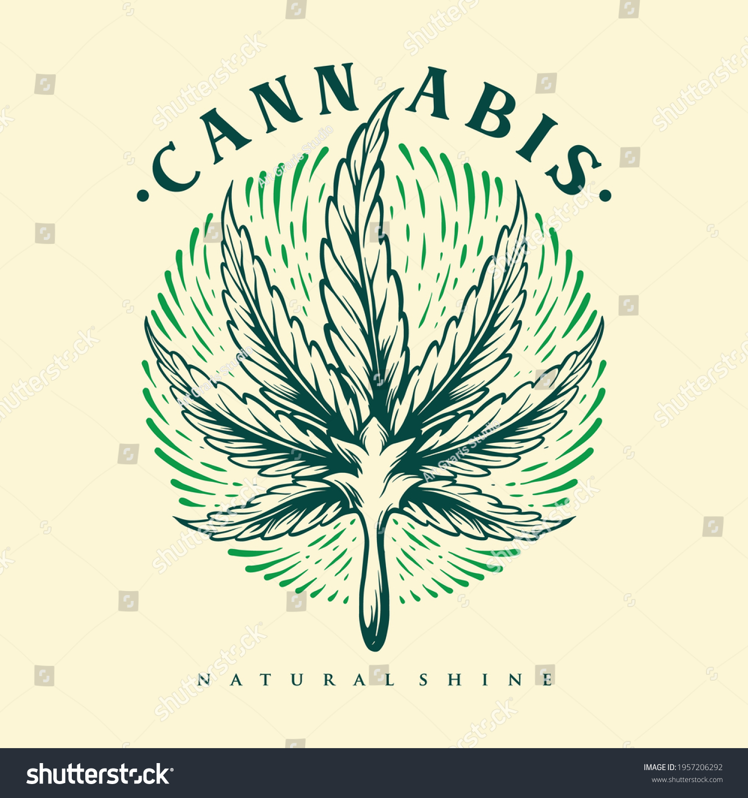 SVG of Leaf Cannabis Engraving Shine Vintage illustrations for your work Logo, mascot merchandise t-shirt, stickers and Label designs, poster, greeting cards advertising business company or brands svg