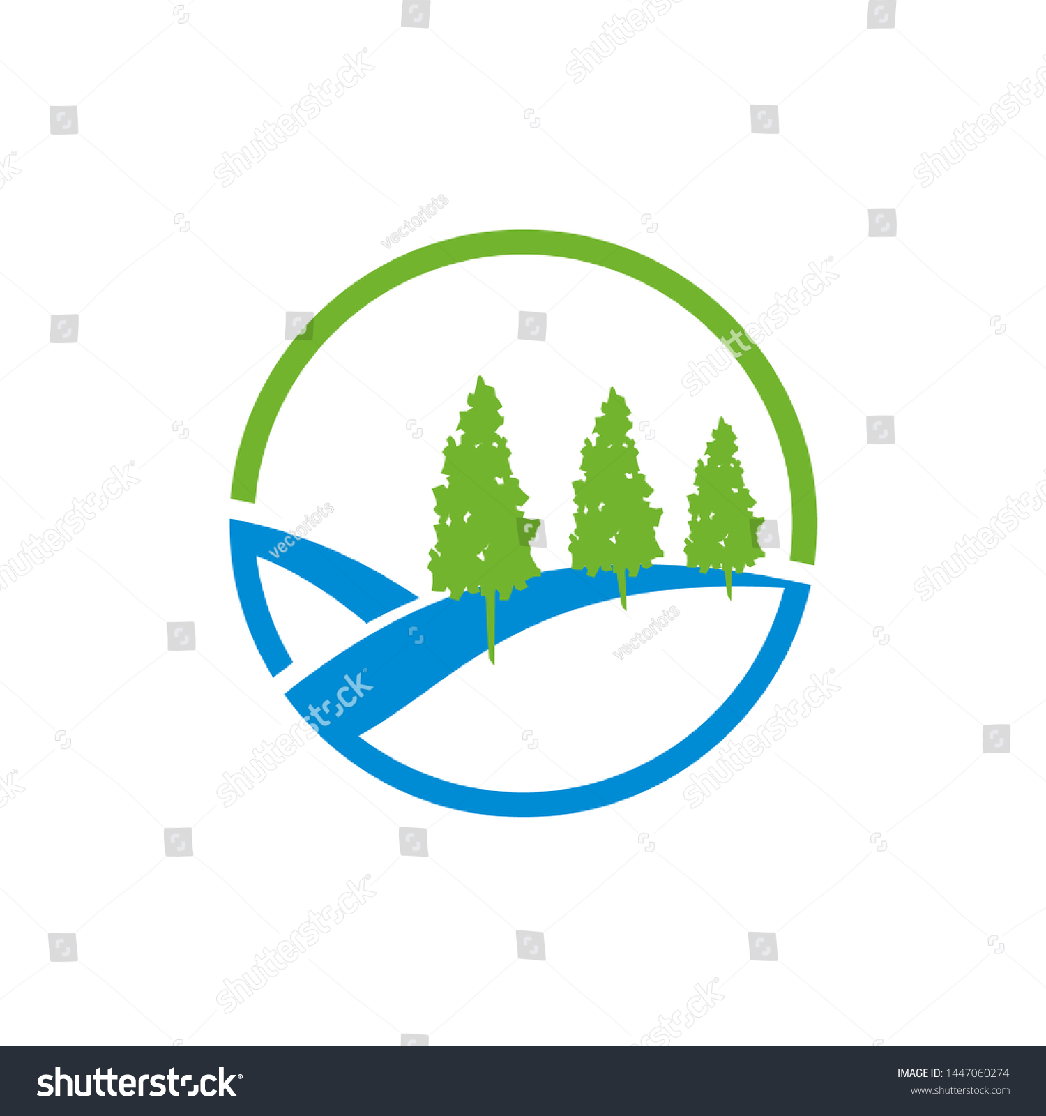 Leaf Tree Lawn Grass Logo Design Stock Vector (Royalty Free) 1447060274 ...