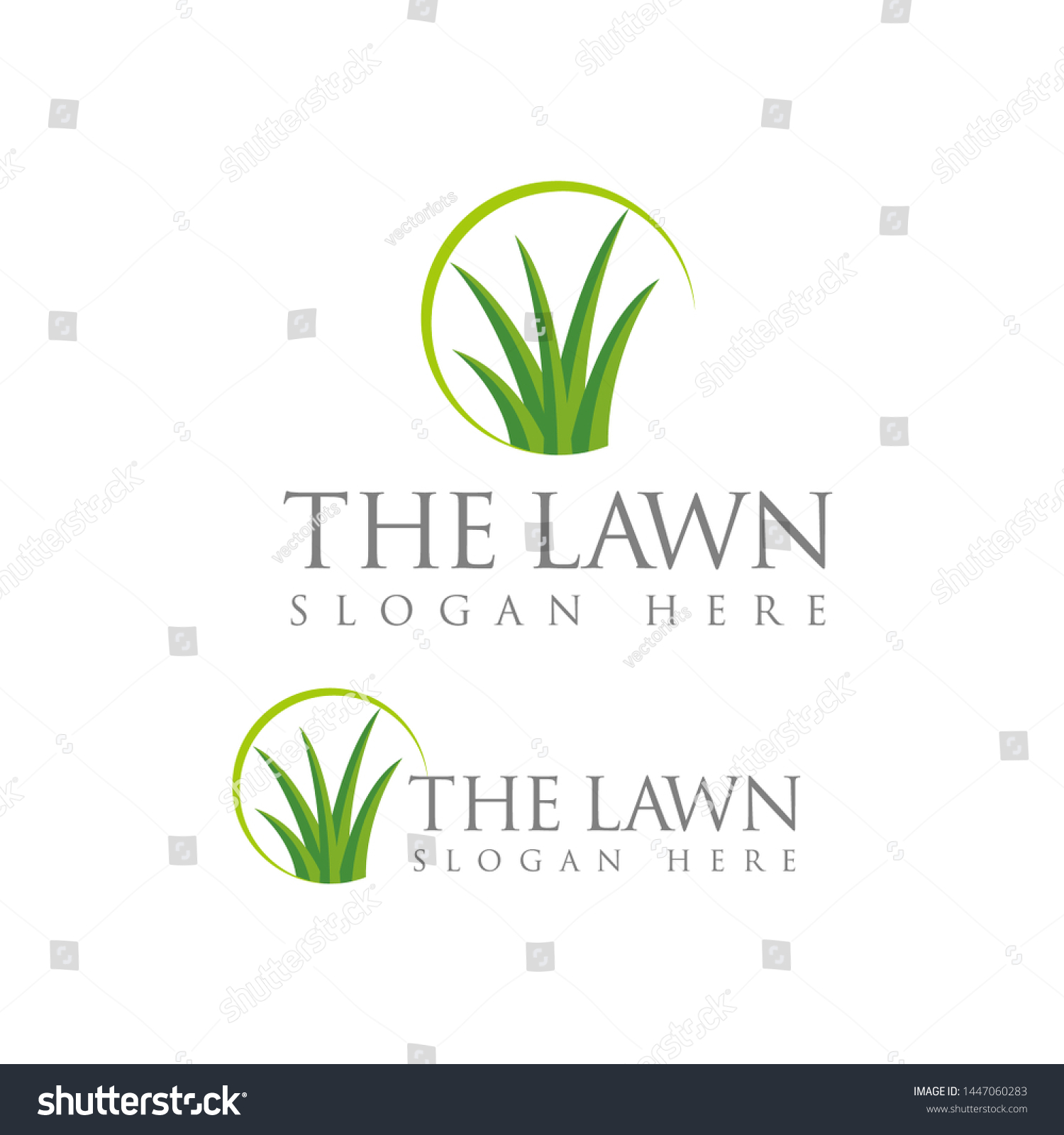 Leaf Tree Lawn Grass Logo Design Stock Vector (Royalty Free) 1447060283 ...