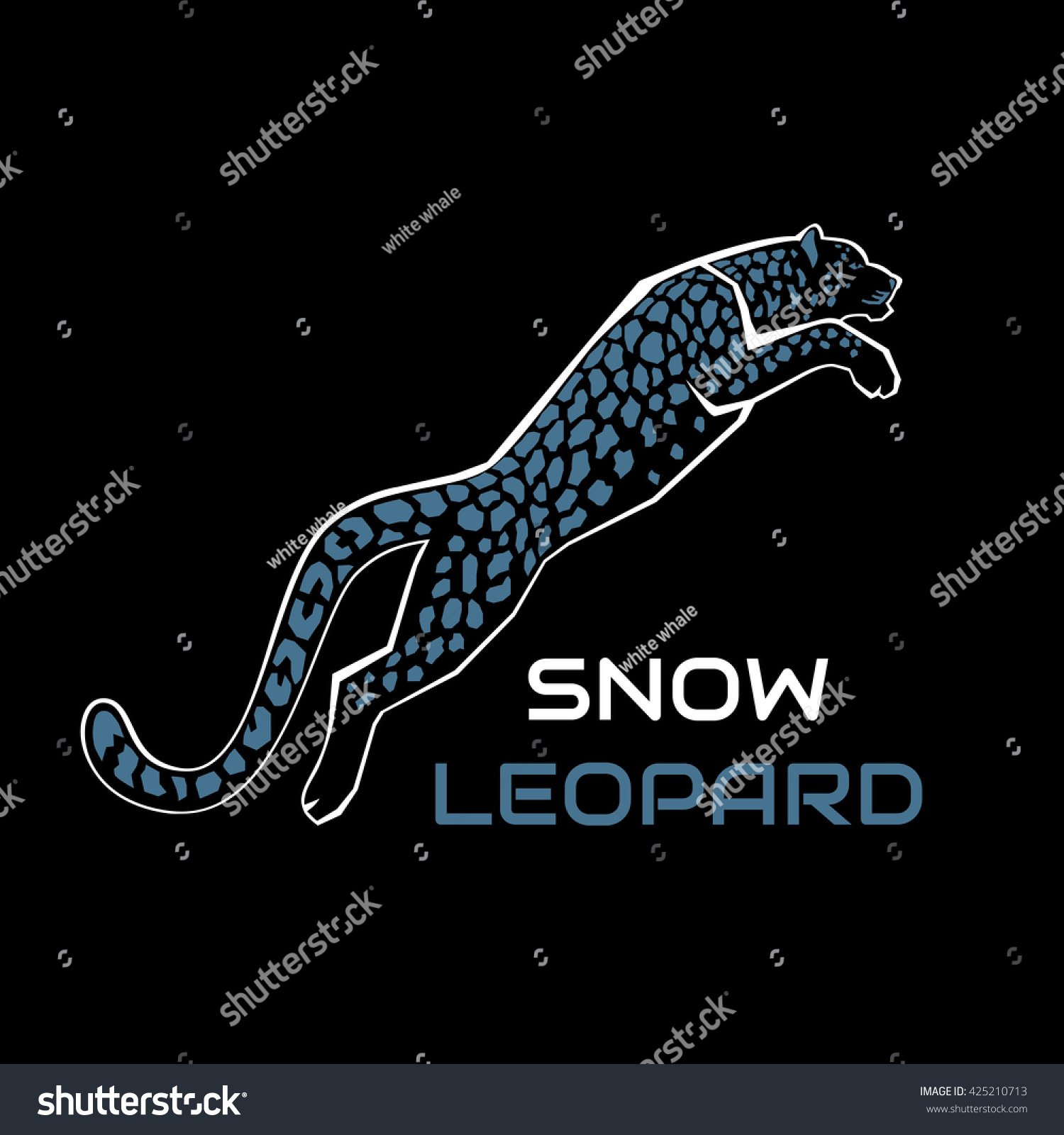 Leaping Snow Leopard Logo Sign Emblem Stock Vector 425210713 Shutterstock