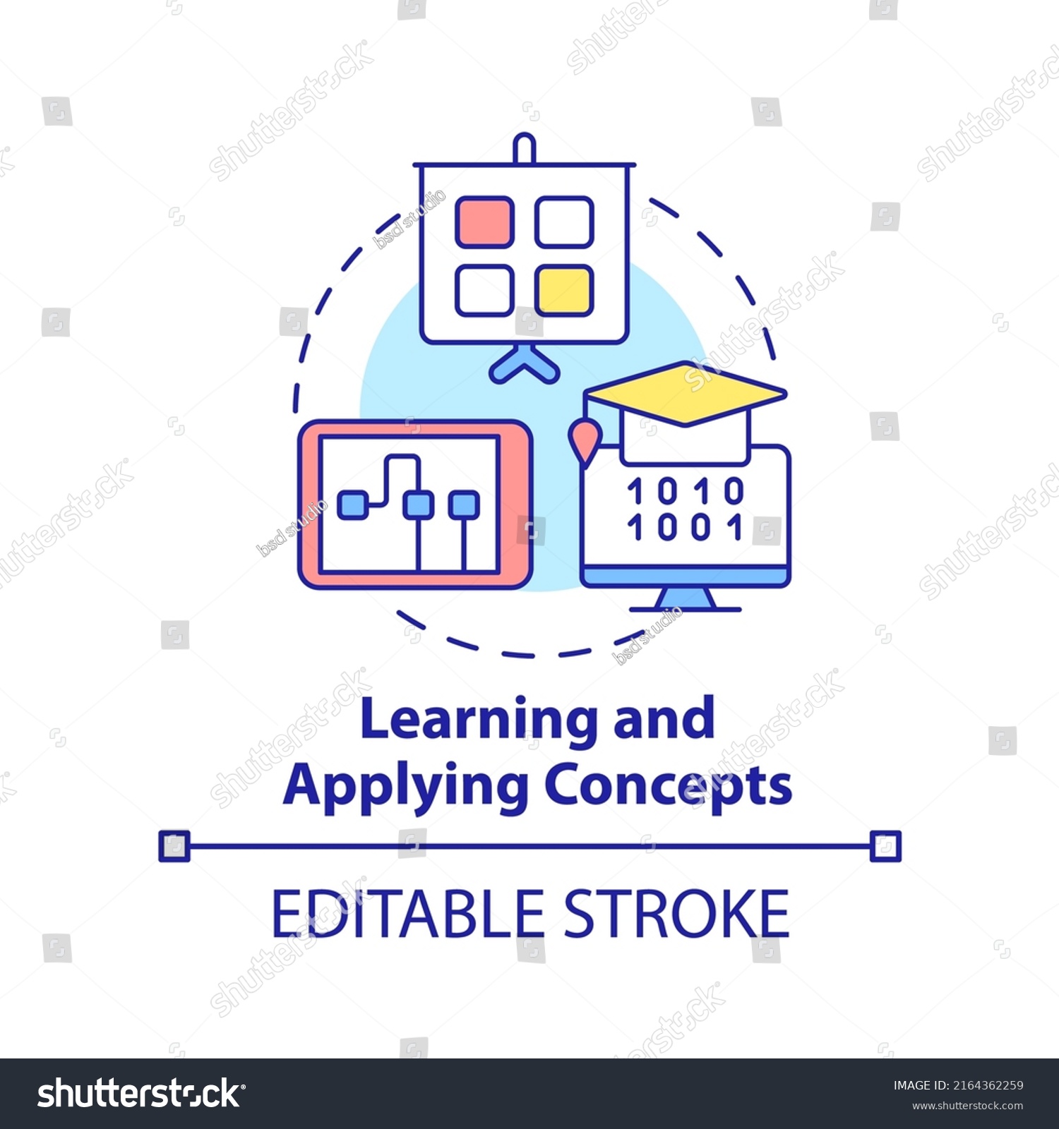 Learn Apply Concepts Concept Icon Cascading Stock Vector (Royalty Free ...