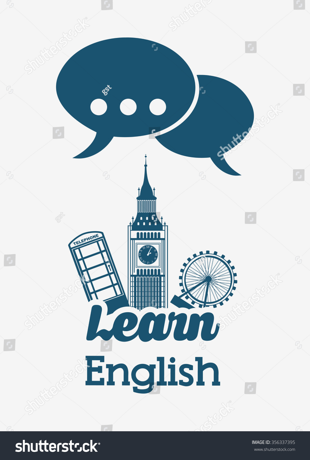 Learn English Design Vector Illustration Eps10 Stock Vector 356337395