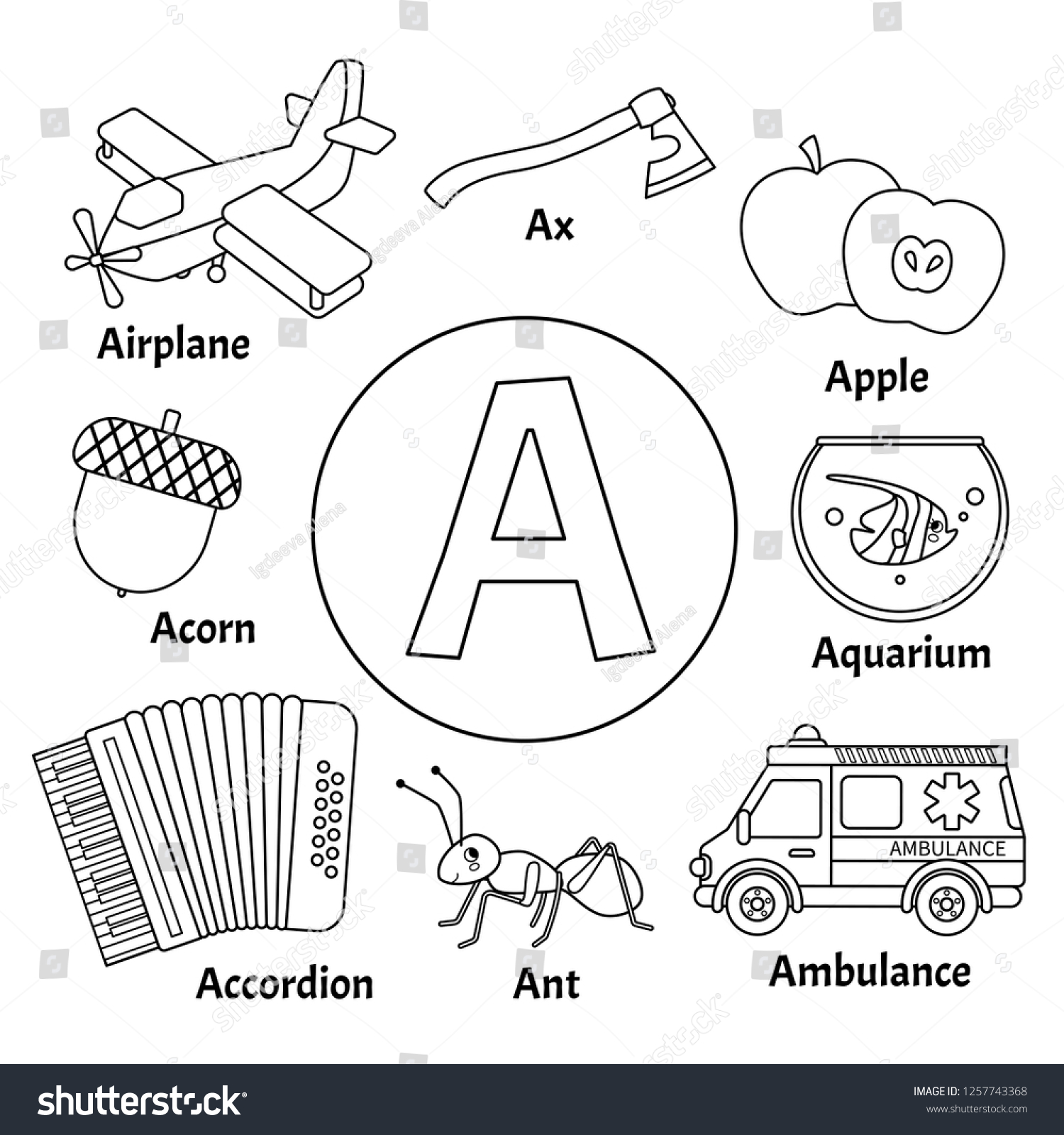 Learning Card Alphabet Letter Set Cute Stock Vector (Royalty Free ...