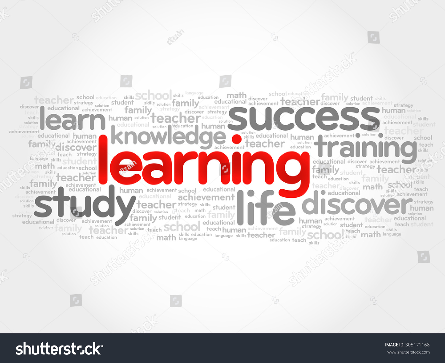 Learning Word Cloud Business Concept Stock Vector (Royalty Free) 305171168