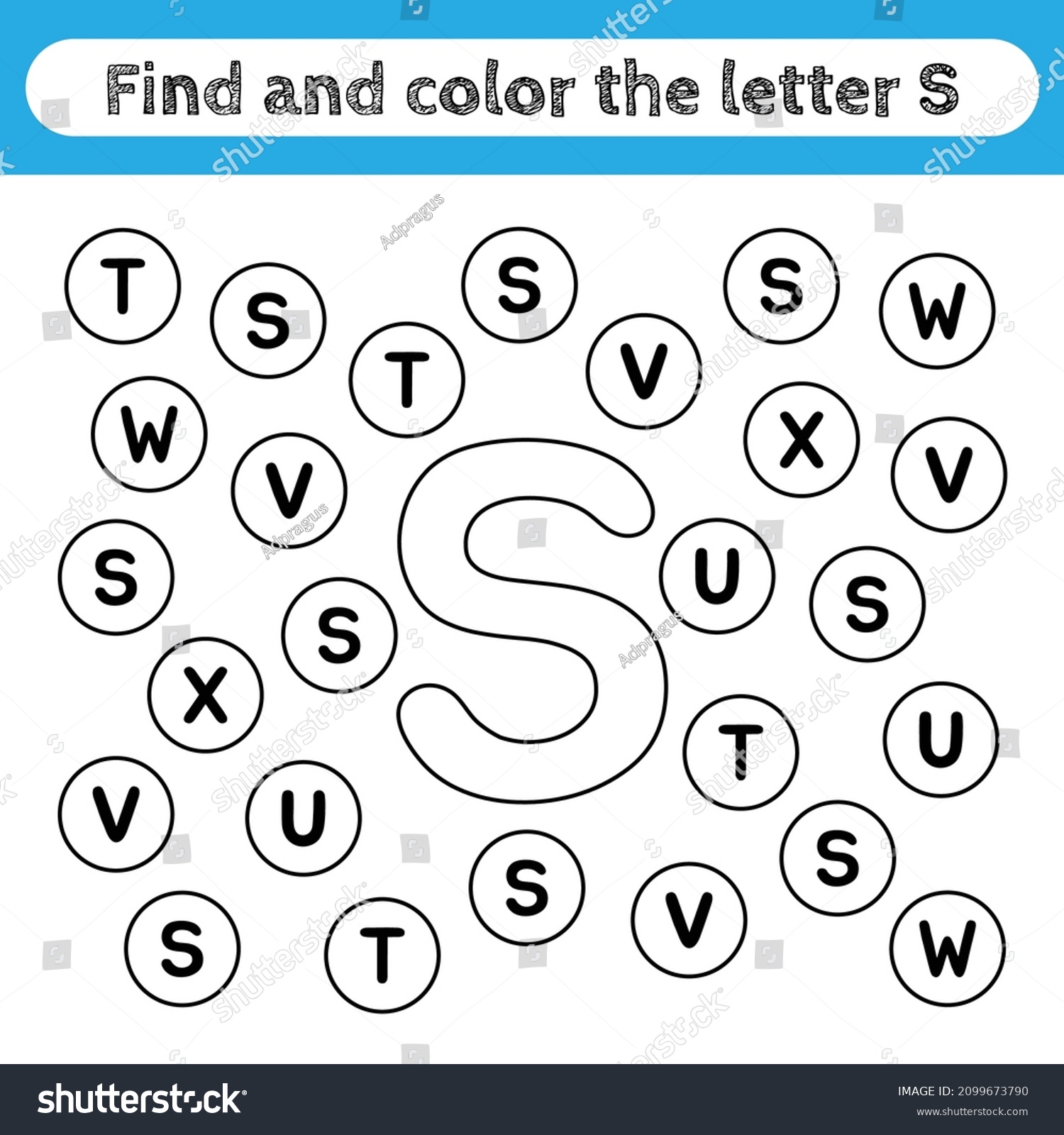 learning worksheets kids find color letters stock vector royalty free 2099673790