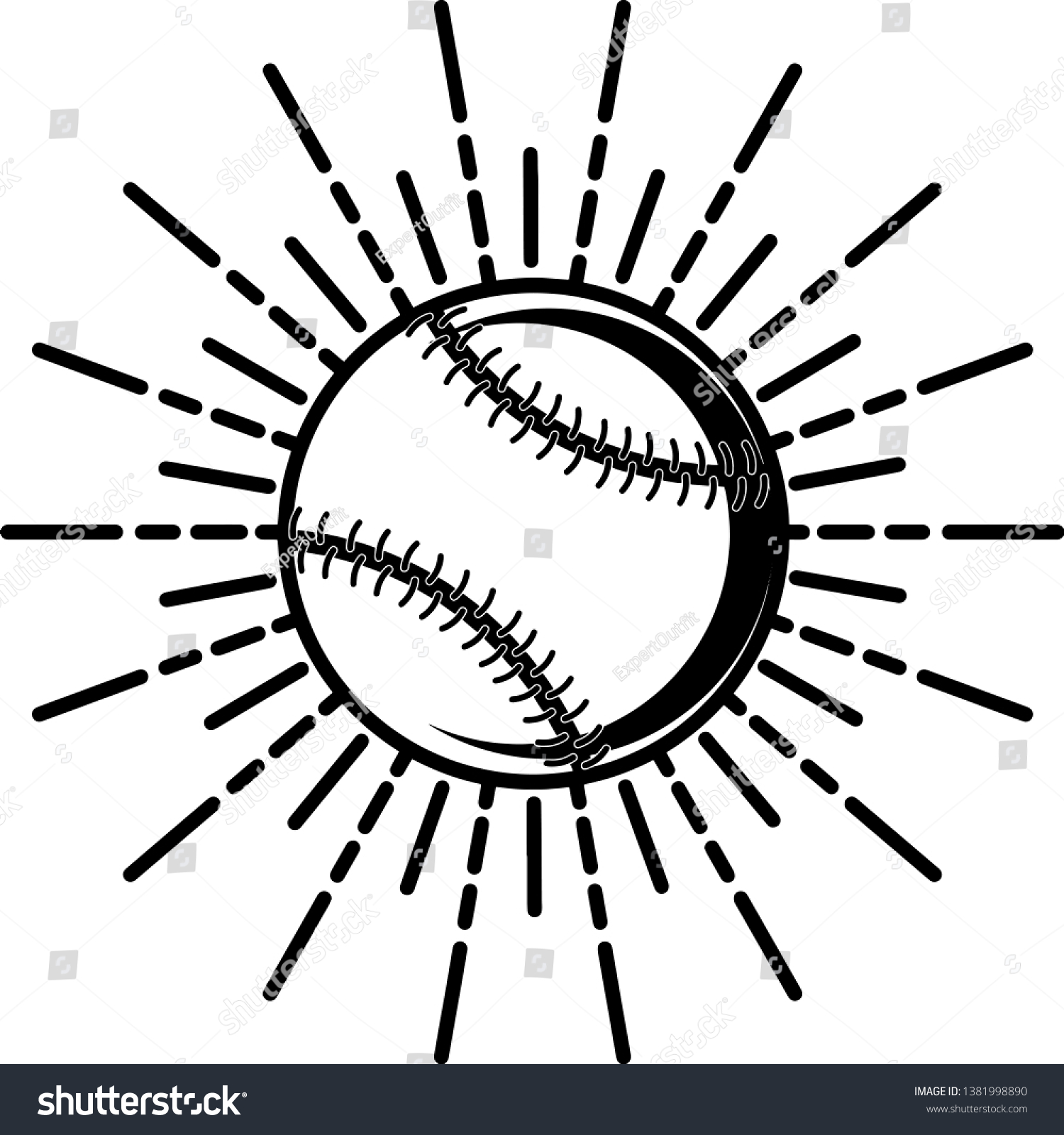SVG of Leather Baseball With Stitching And Laces svg