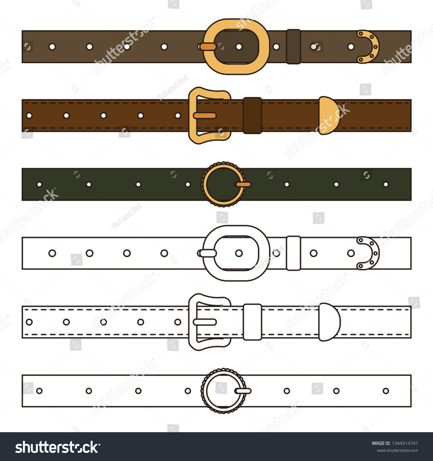 Leather Belts Vector Cartoon Set Isolated Stock Vector (Royalty Free ...