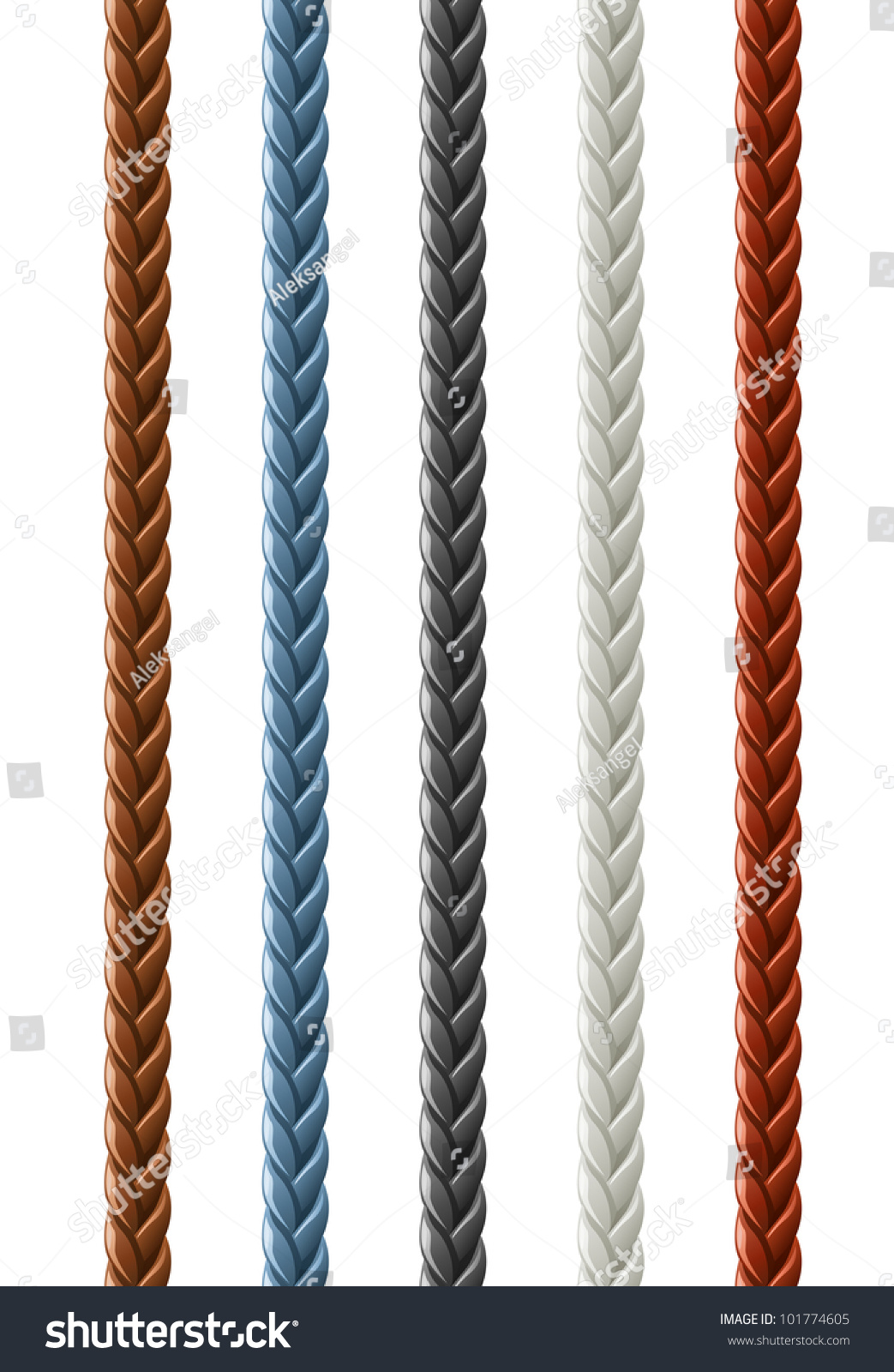 Leather Seamless Braided Plait Vector Illustration Isolated On White ...