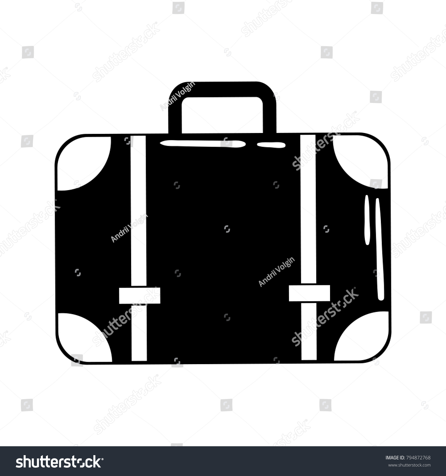 white leather suitcase