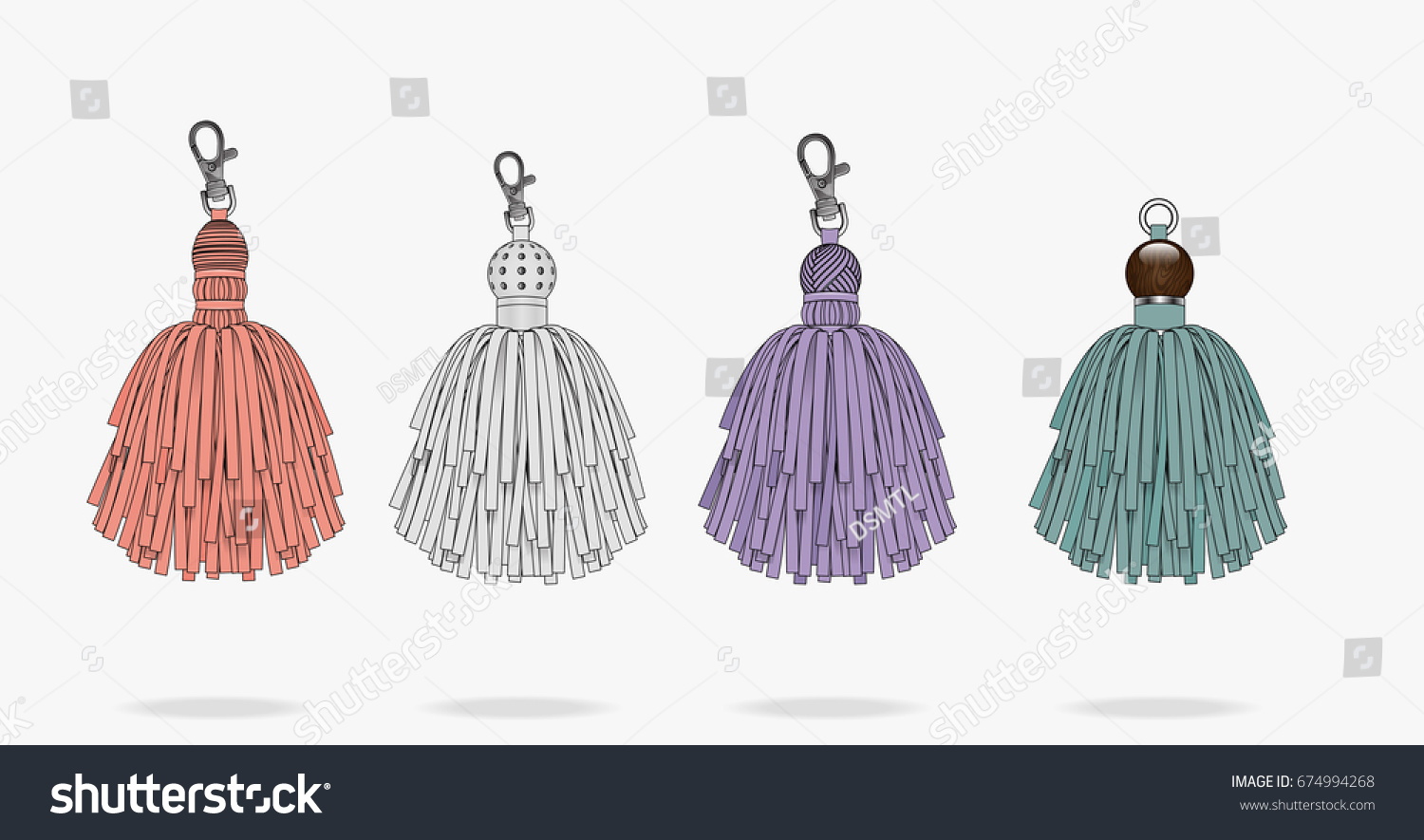 SVG of Leather tassels handbag accessories key chain illustration svg