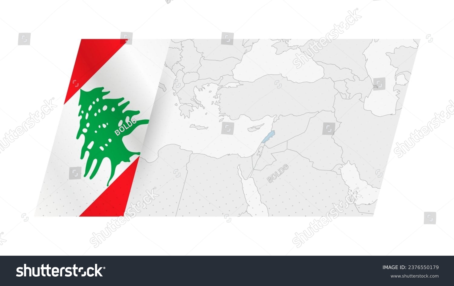 SVG of Lebanon map in modern style with flag of Lebanon on left side. Vector illustration of a map. svg