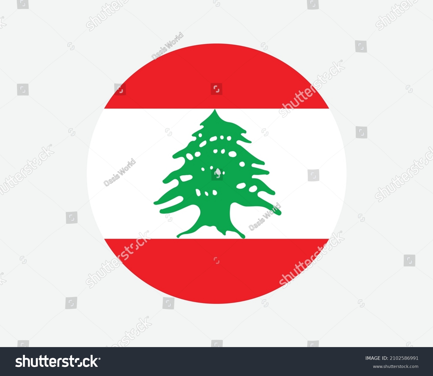 SVG of Lebanon Round Country Flag. Lebanese Circle National Flag. Lebanese Republic Circular Shape Button Banner. EPS Vector Illustration. svg