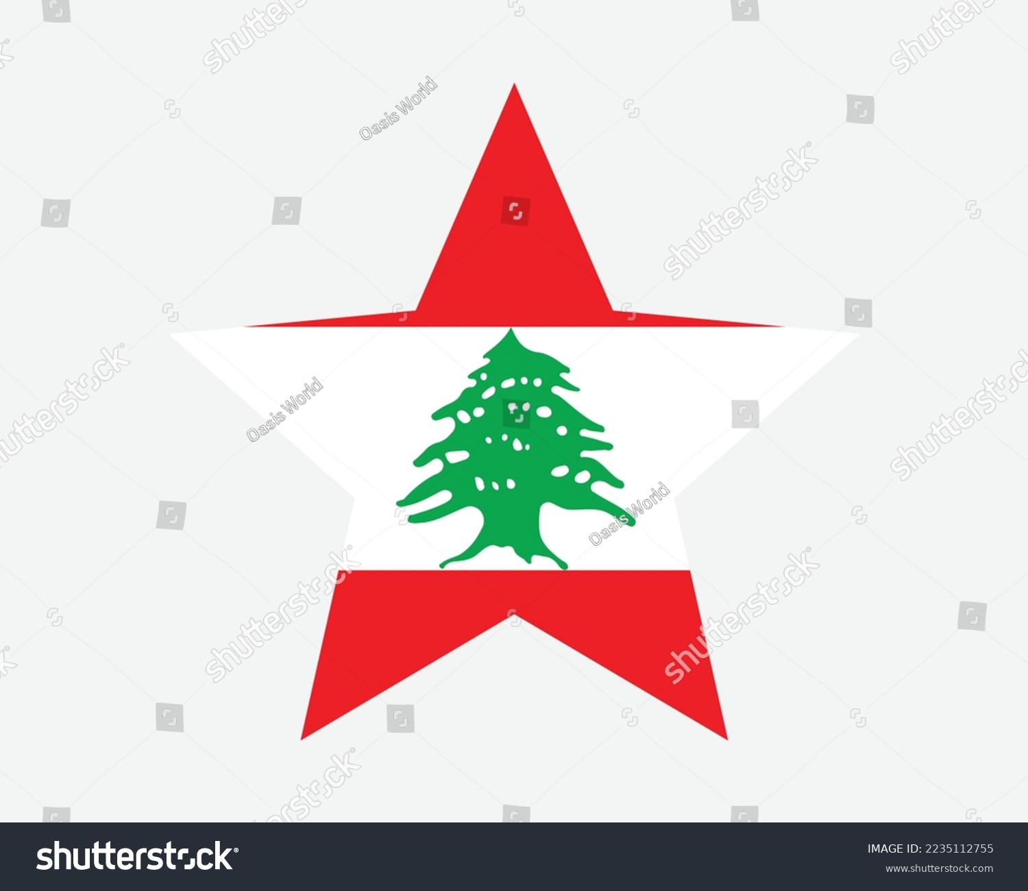 SVG of Lebanon Star Flag. Lebanese Republic Star Shape Flag. Republic of Lebanon Country National Banner Icon Symbol Vector Flat Artwork Graphic Illustration svg