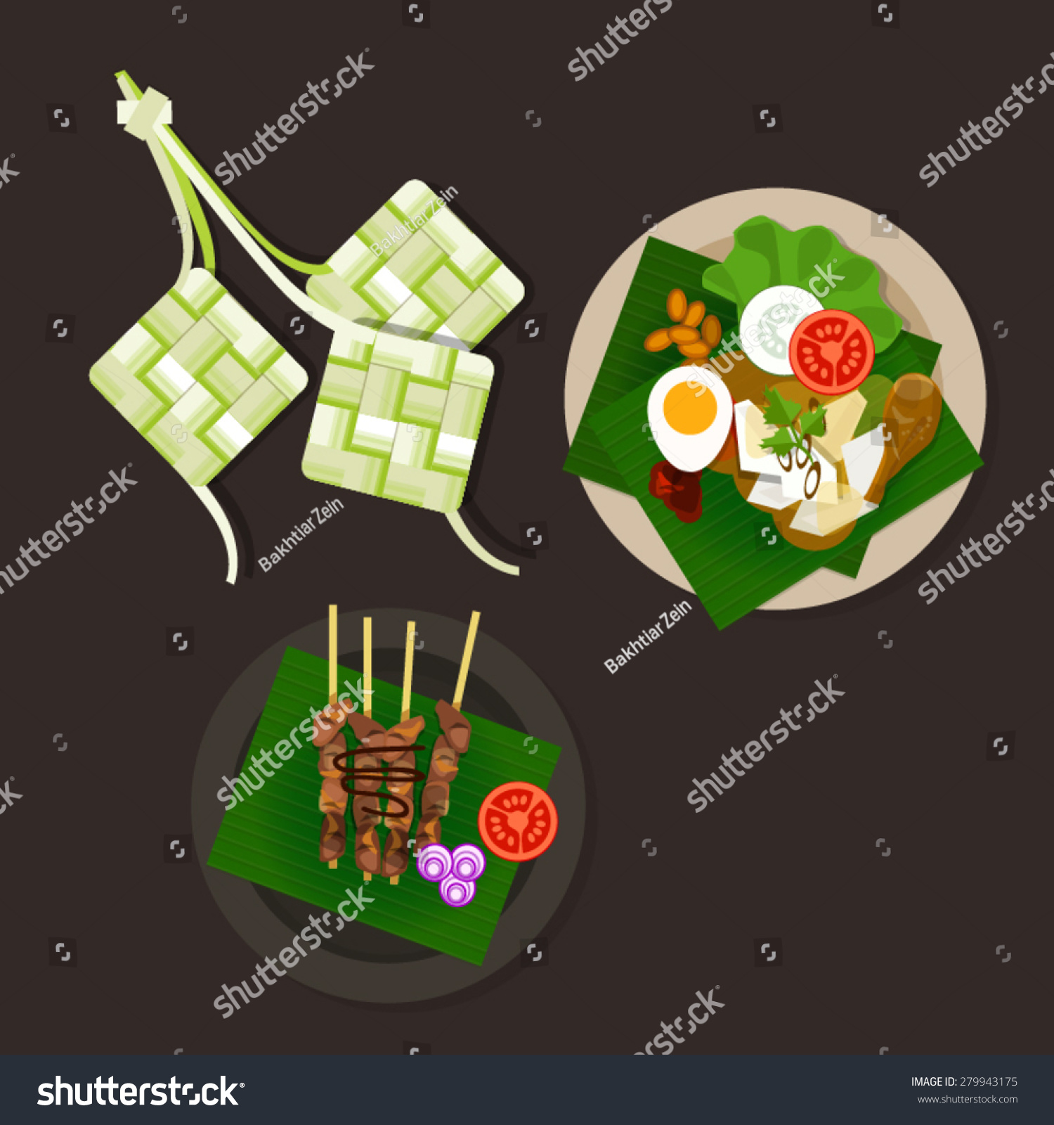 Lebaran Ketupat Idul Fitri Ied Food Stock Vector 279943175 - Shutterstock