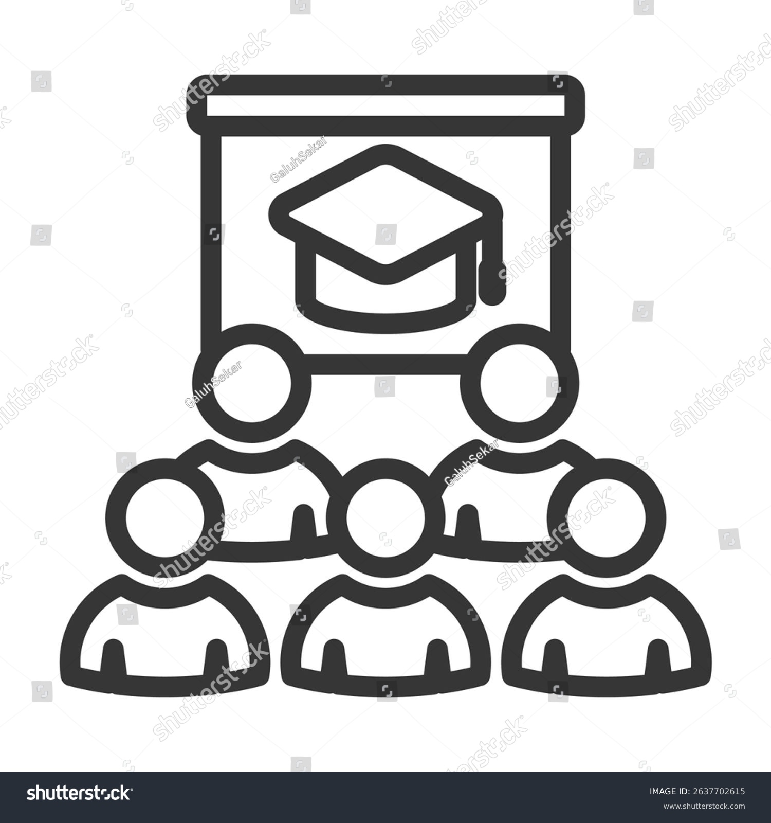 black outline graduation presentation audience clip art preview