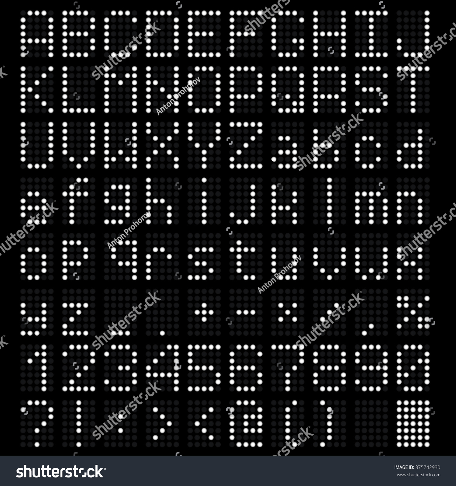 SVG of led alphabet vector font, neon dot letters svg
