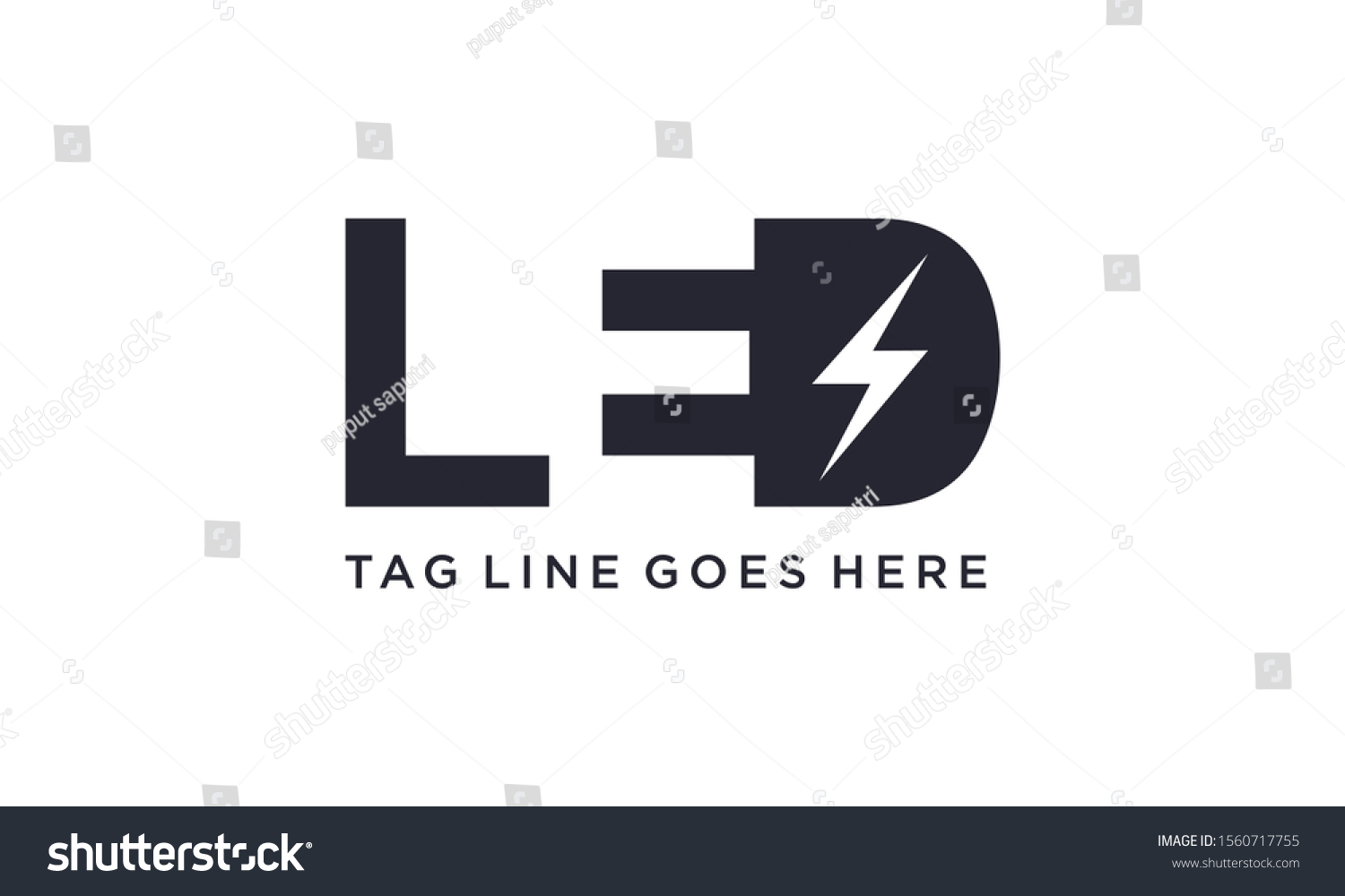 Led Light Logo Design Concept Stock Vector (Royalty Free) 1560717755