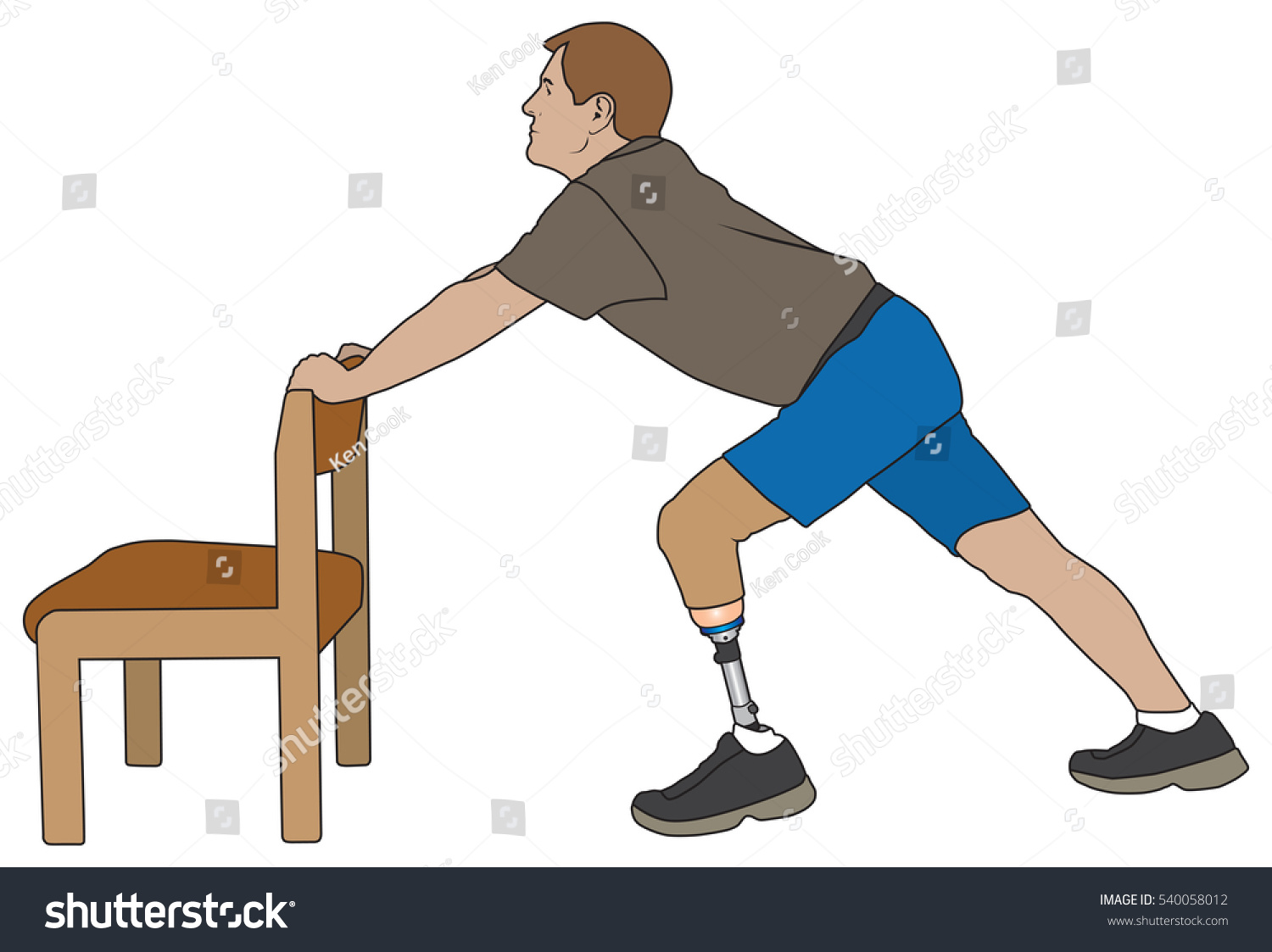 Left Leg Amputee Using Chair Warm Stock Vector (Royalty Free) 540058012