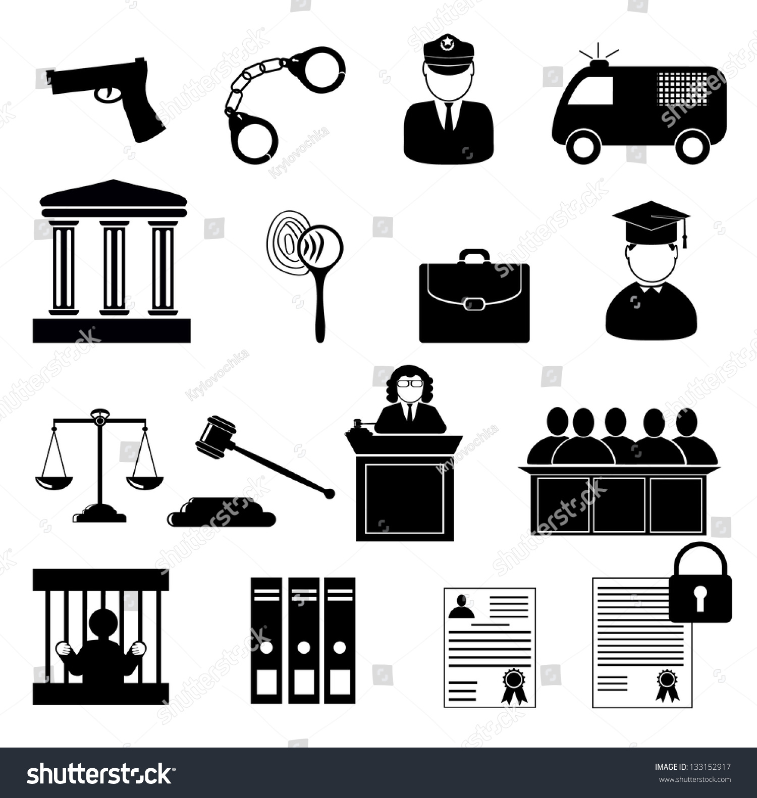 Legal, Law And Justice Icon Set. Justice, Law And Legal Icon Set Stock ...