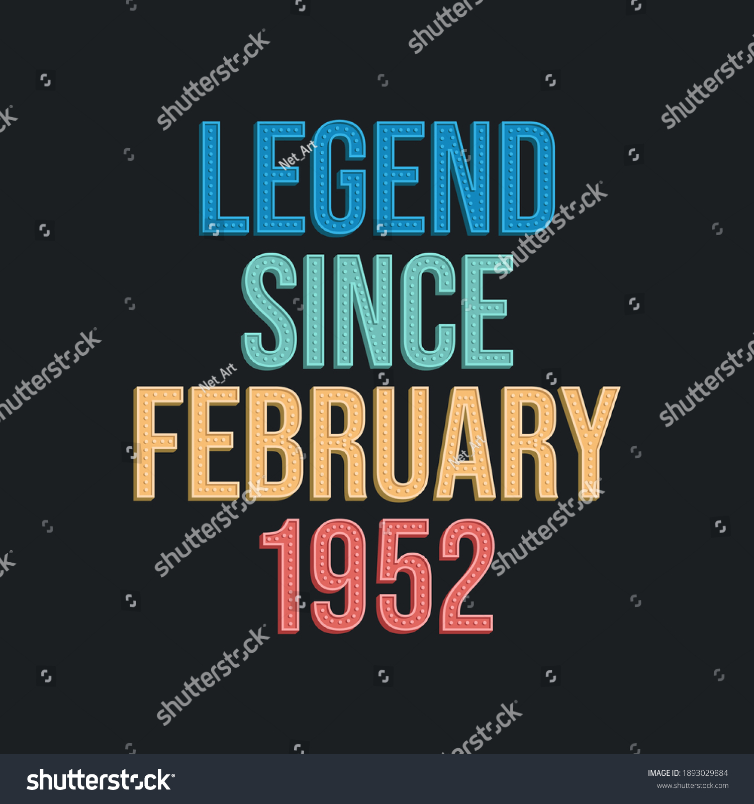 SVG of Legend since February 1952 - retro vintage birthday typography design for Tshirt svg