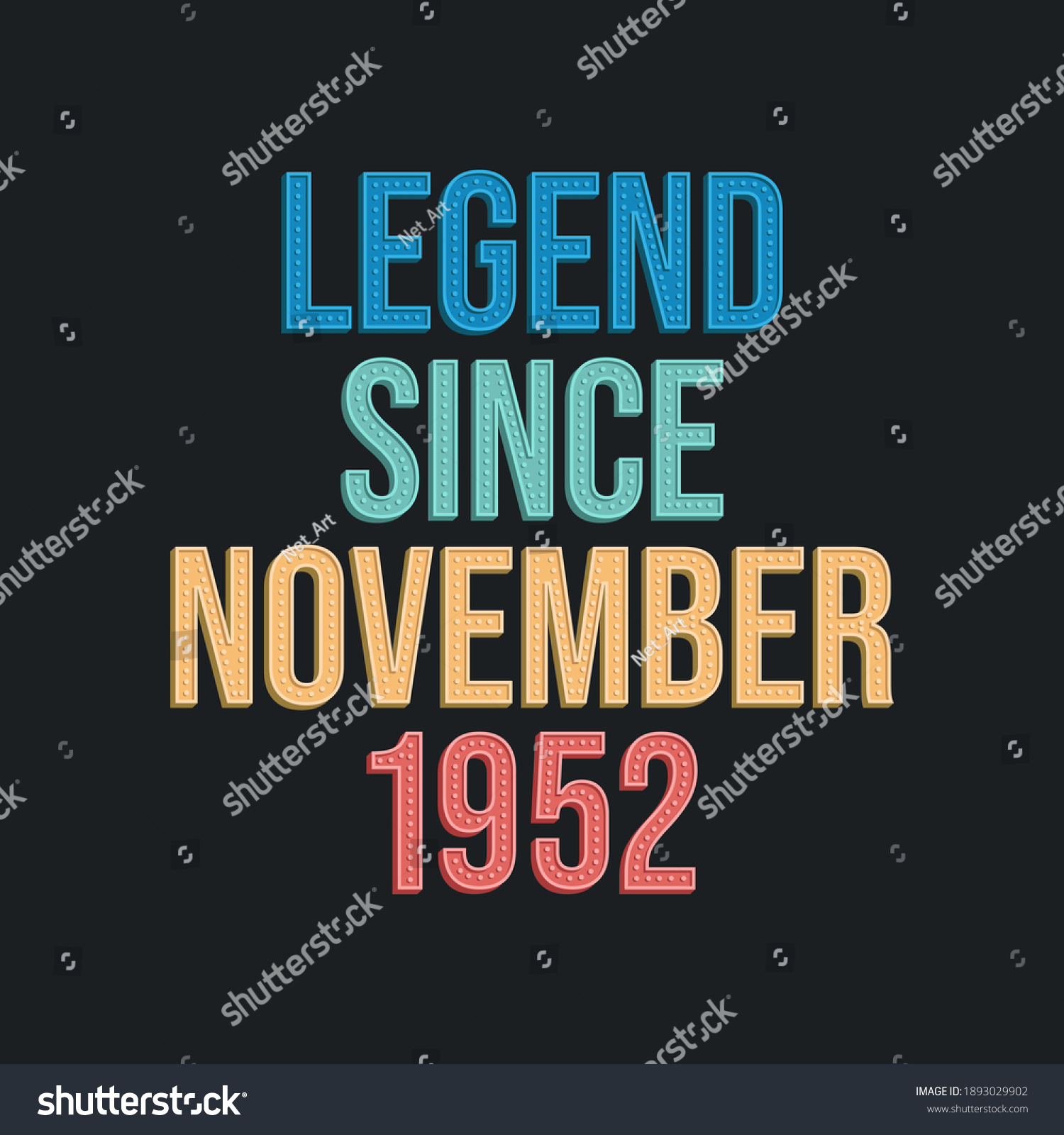SVG of Legend since November 1952 - retro vintage birthday typography design for Tshirt svg