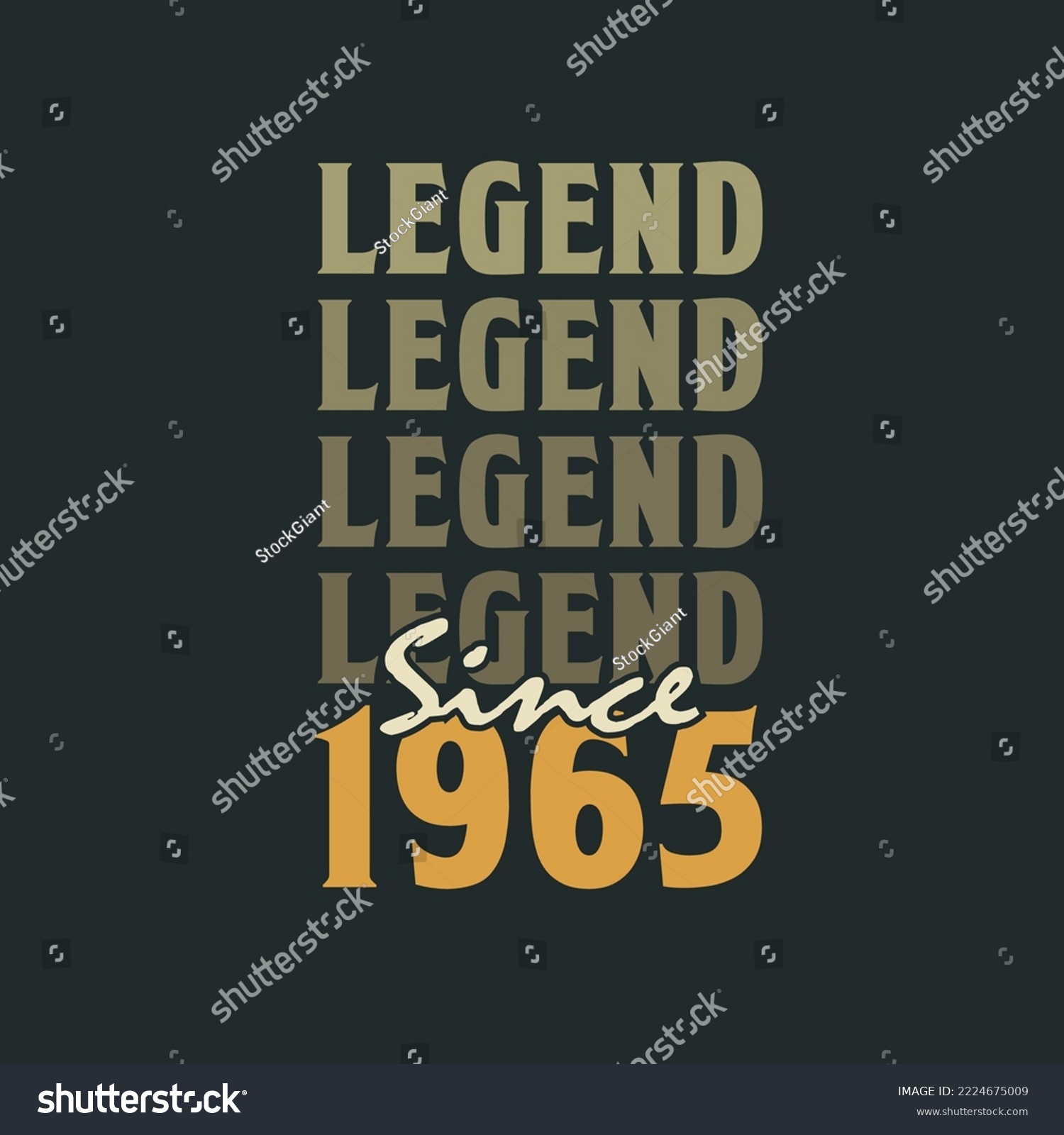 SVG of Legend Since 1965,  Vintage 1965 birthday celebration design svg
