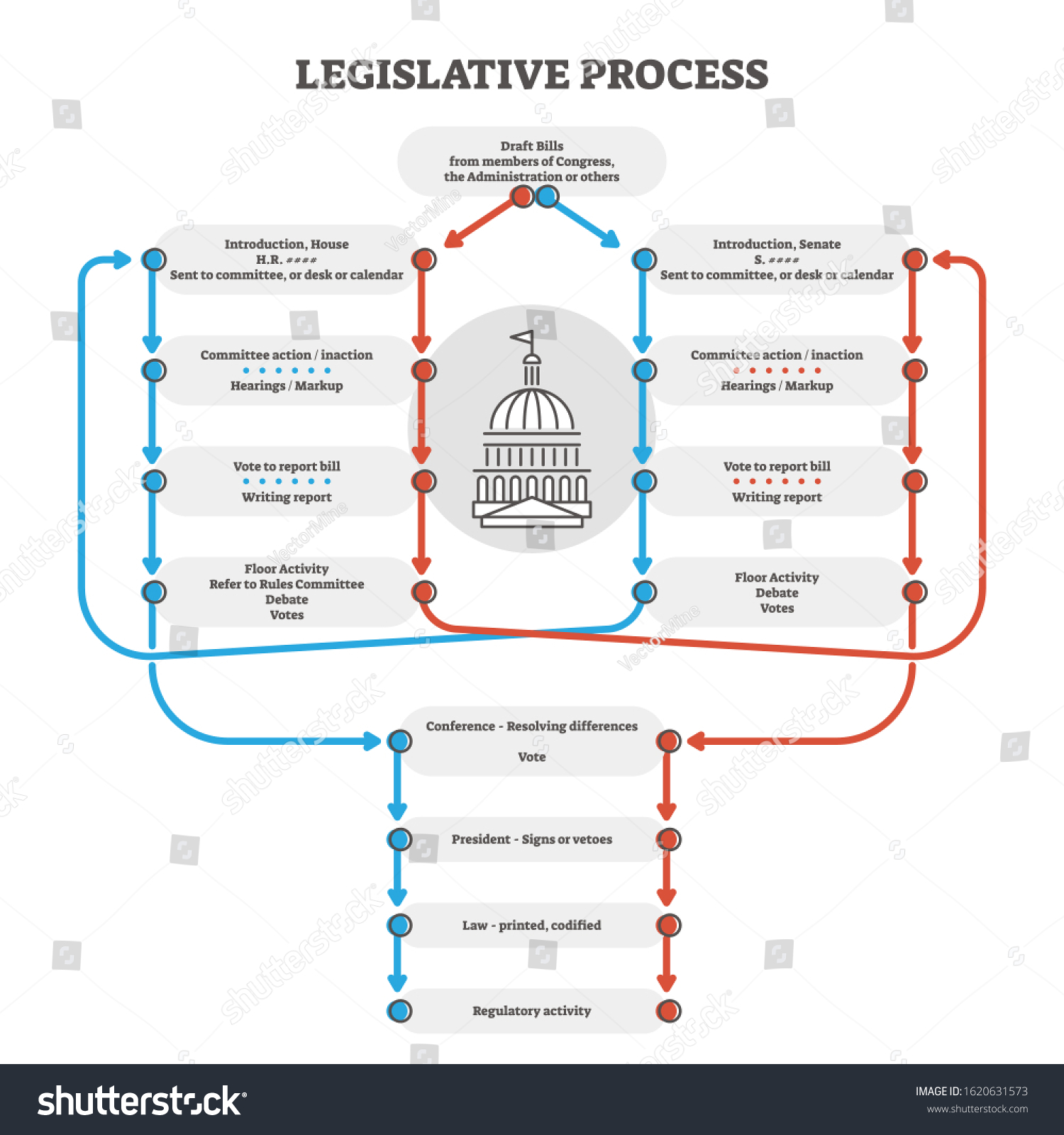 Legislative Process Outline Diagram Explanation Scheme Image