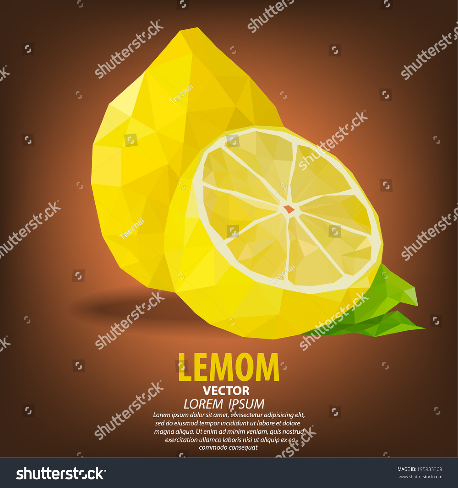 Lemon Abstract Polygon Vector Illustrator Stock Vector Royalty Free