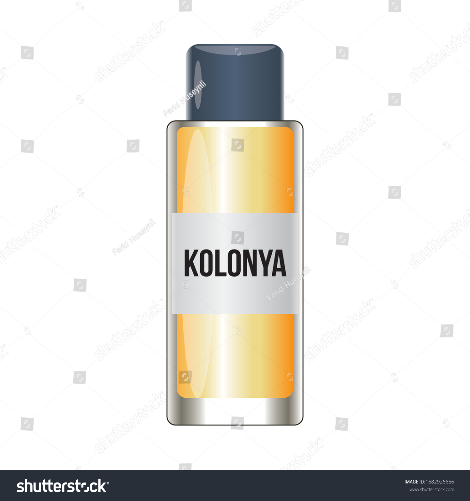 SVG of Lemon and tobacco cologne bottle vector, lemon kolonya for coronavirus vector illustration, isolated on white background svg