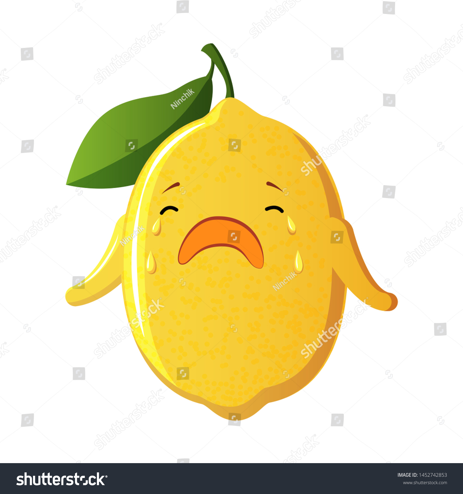 Lemon Character Crying Lemon Cute Fruit Stock Vector (Royalty Free ...