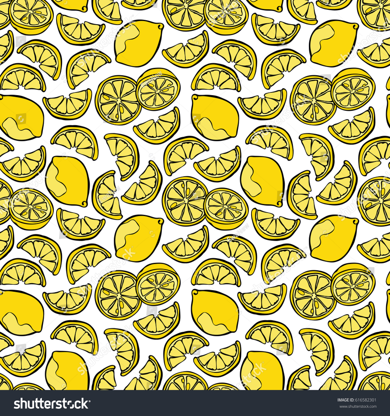 Lemon Pattern Background Stock Vector (Royalty Free) 616582301 ...