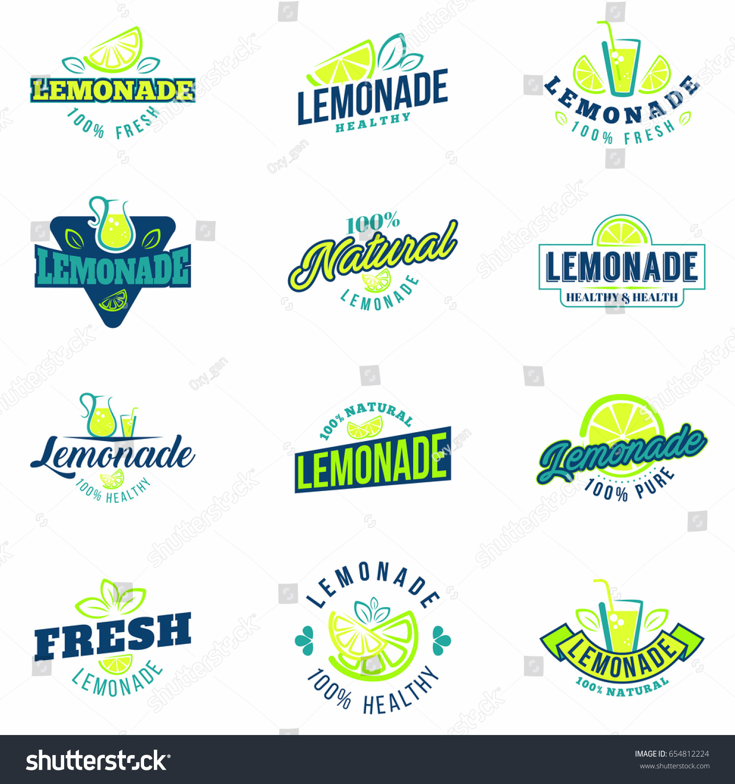 Lemonade Badges Set Colorful Logo Stickers Stock Vector (Royalty Free ...