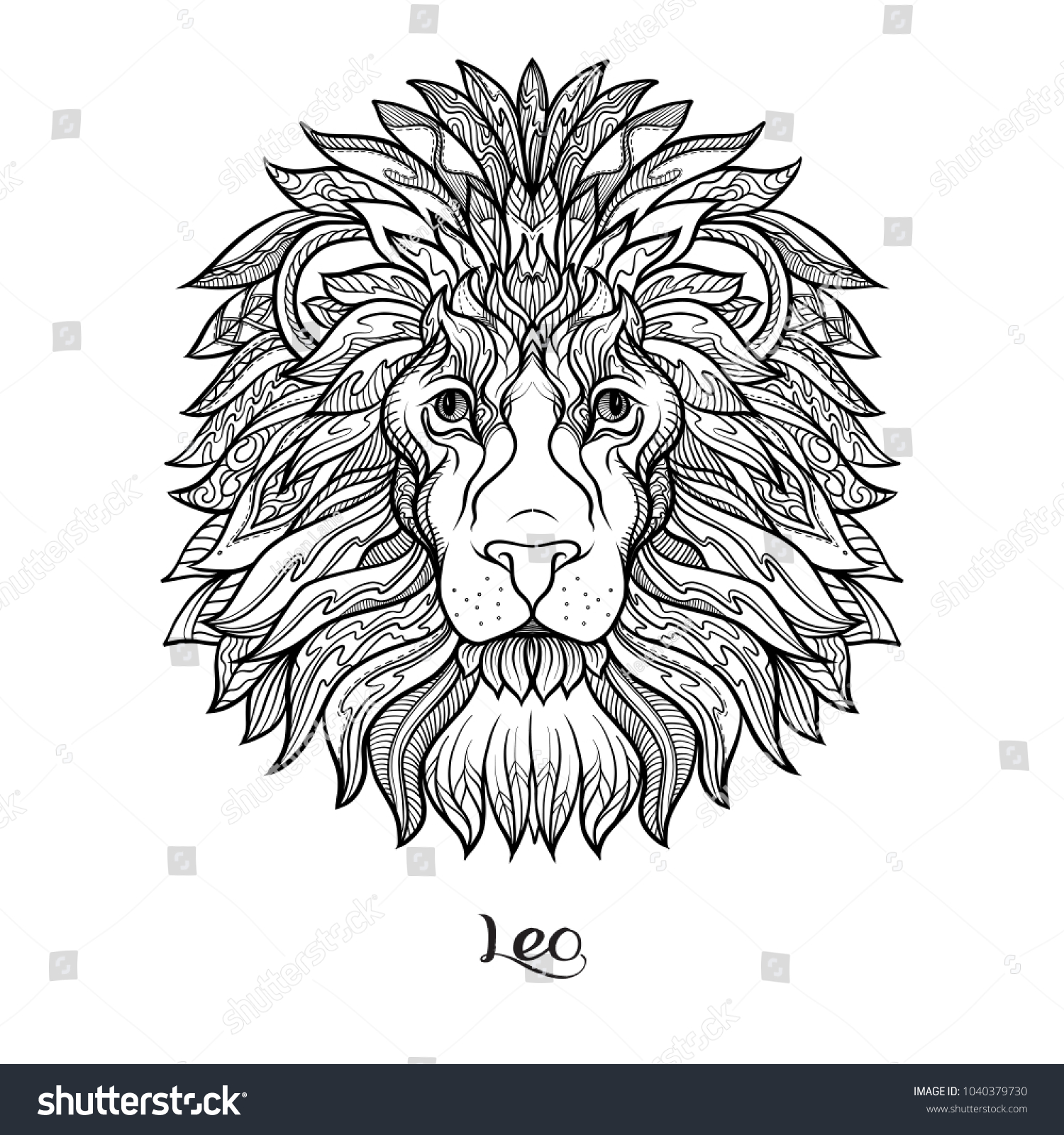 Leo Lion Zodiac Sign Astrological Horoscope Stock Vector Royalty Free 1040379730