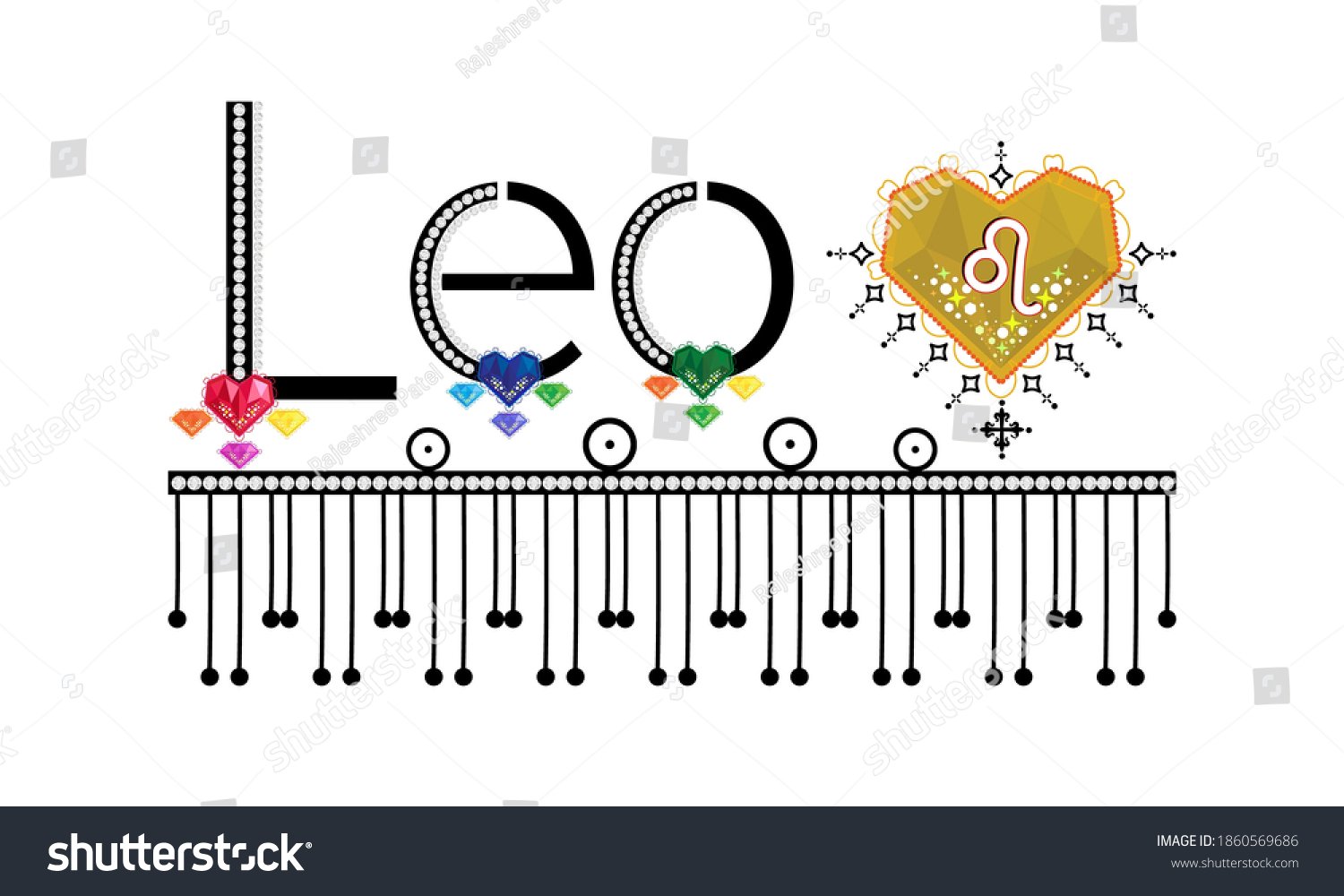 Leo Zodiac Sign Moon Sign Astrology Stock Vector (Royalty Free