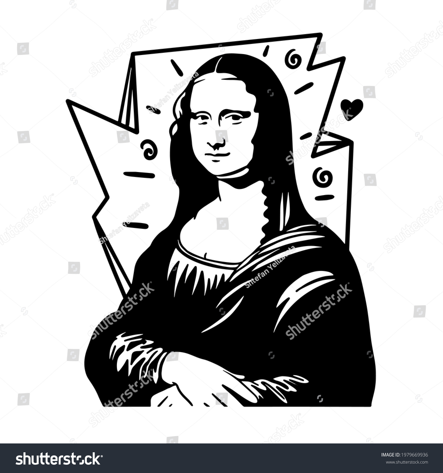 SVG of Leonardo da Vinci's Mona Lisa vector File for cutting vinyl decal svg